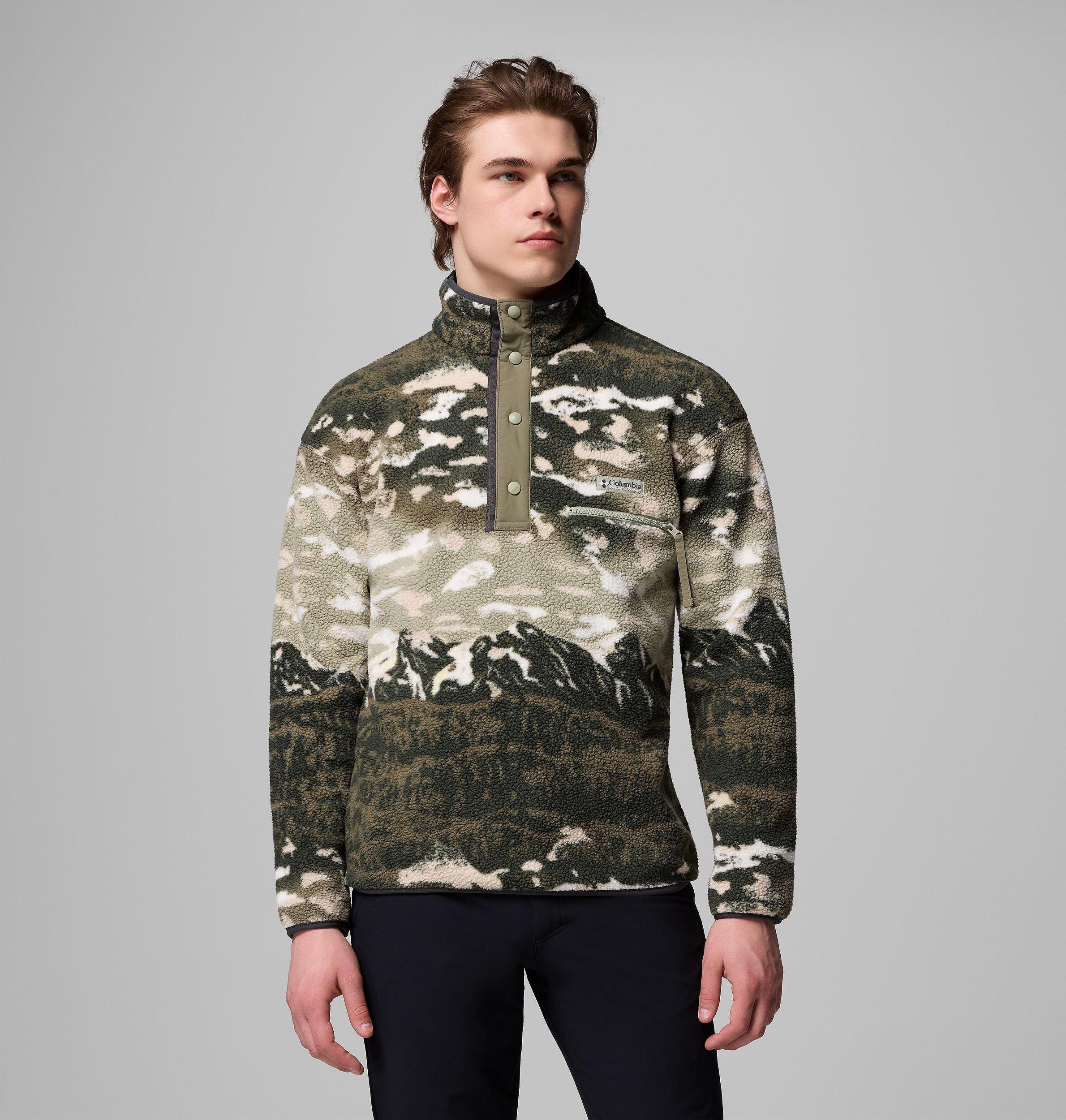 Columbia Mens Helvetia II Printed Half Snap Printed Fleece Pullover- Product Image