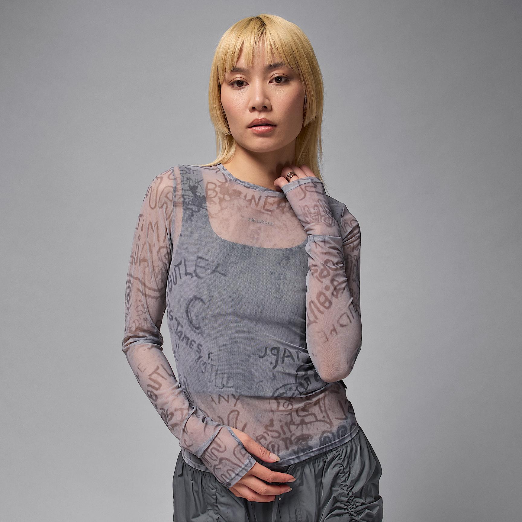 Womens Air Jordan Mesh Long-Sleeve Top | HQ9174-070 Product Image