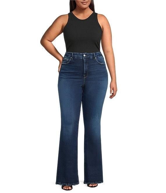 Good American Plus Size Soft Tech Good Classic Hight Rise Bootcut Jeans Product Image
