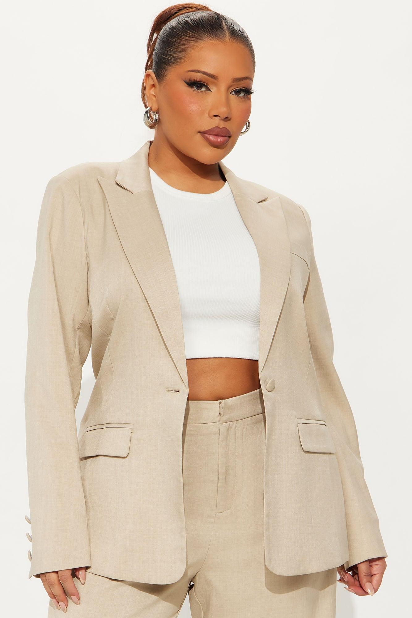 Gianna Fitted Blazer - Tan Female Product Image