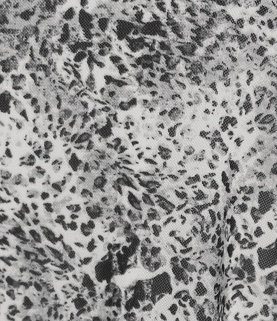 Intro Plus Size Soft Mesh Mini Animal Print 3/4 Romantic Sleeve Top Product Image