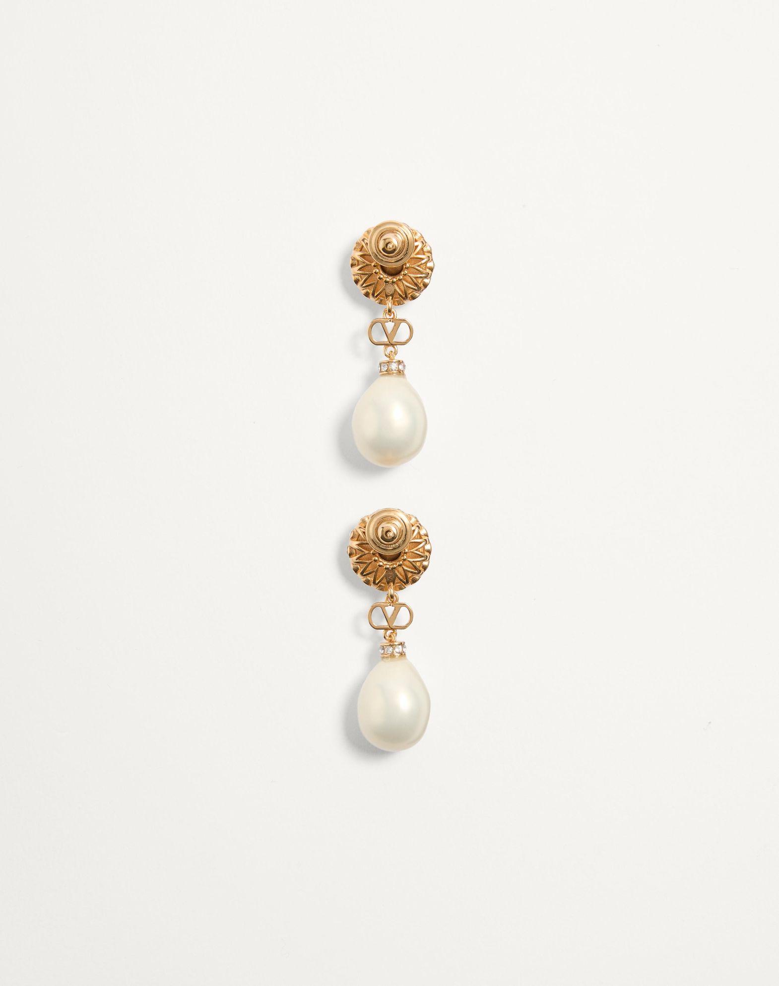 Vlogo Signature Earrings In Metal, Enamel, Pearls And Crystals Product Image