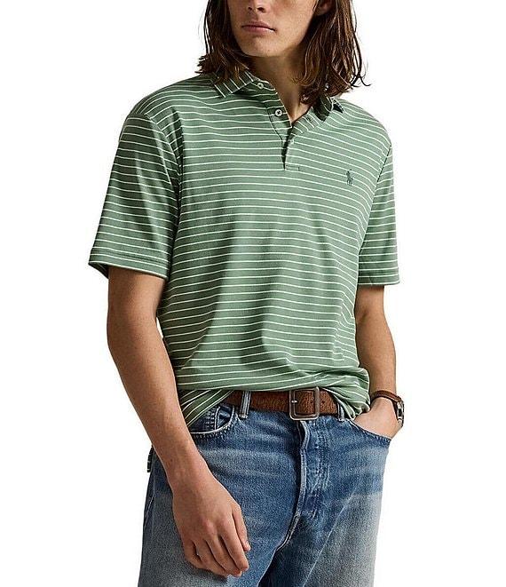 Polo Ralph Lauren Classic Fit Soft Cotton Stripe Short Sleeve Polo Shirt Product Image