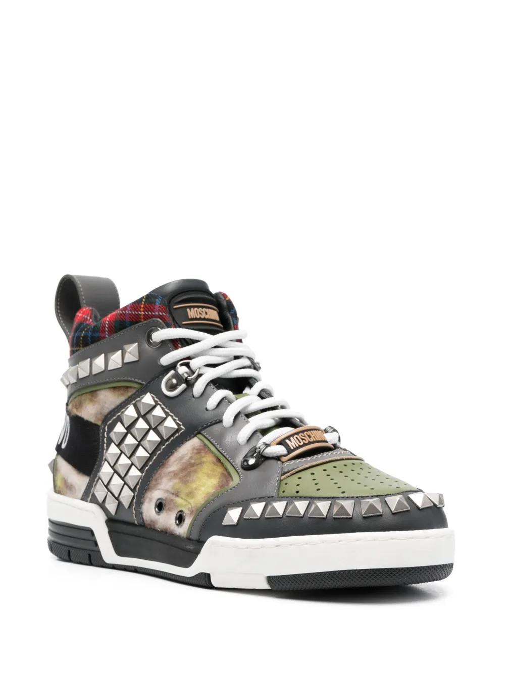 stud-embellished patchwork sneakers Product Image