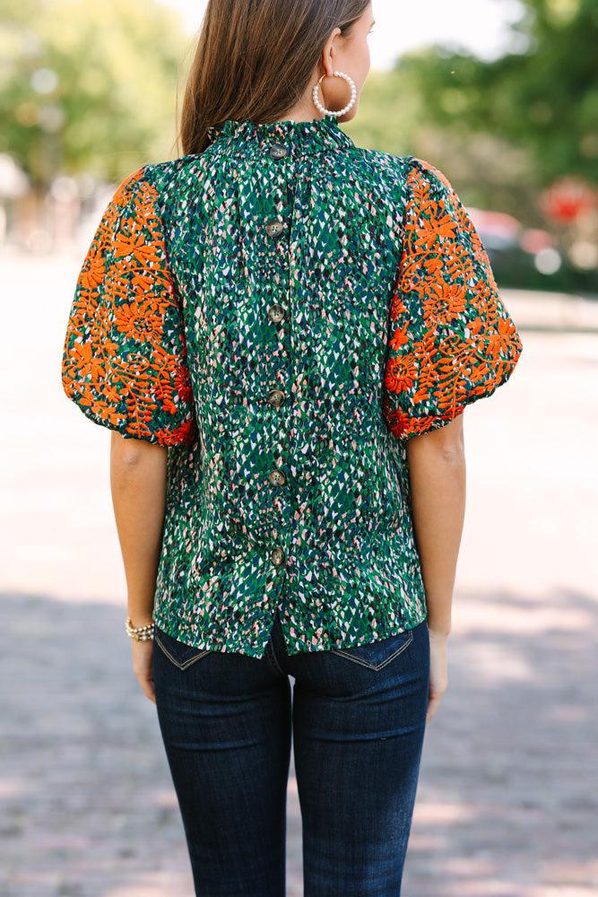 THML: Say It All Green Floral Blouse Female Product Image