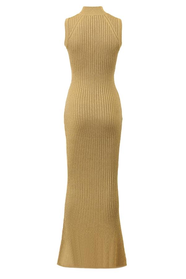 Emmie  gold metallic maxi dress Product Image