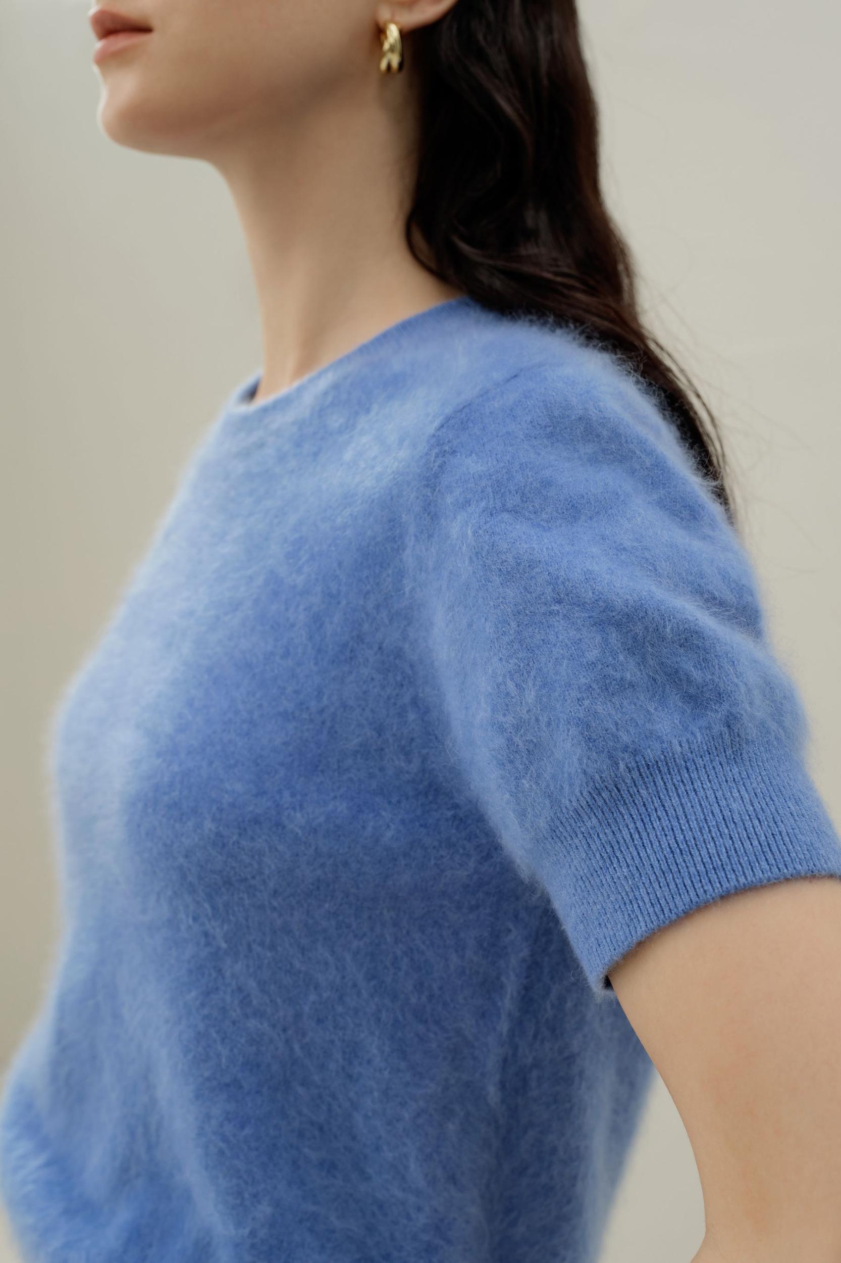 Brushed Cashmere Short-Sleeve Sweater Product Image