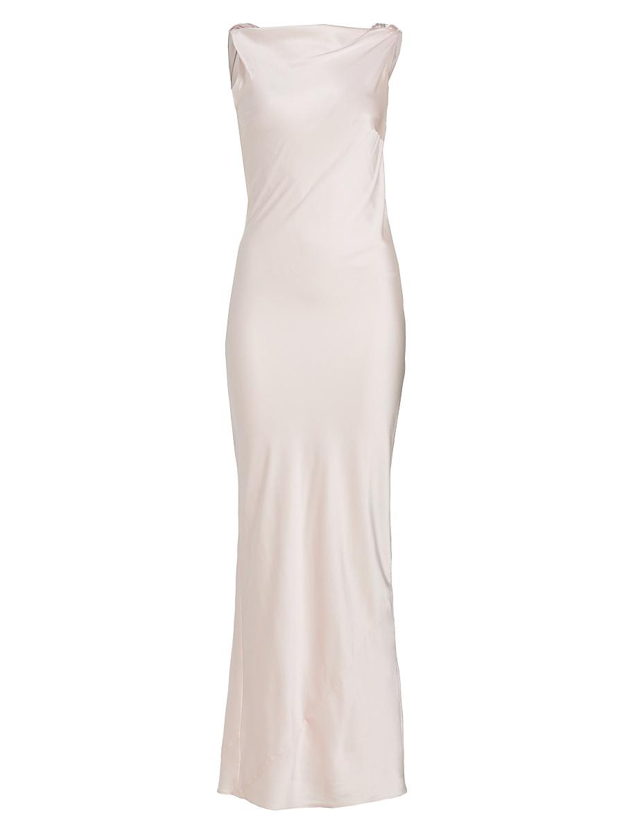 Womens Pierre Silk Satin Cowl Back Gown Product Image