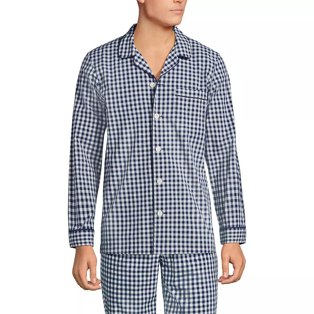 Men's Lands' End Broadcloth Pajama Sleep Shirt,  Product Image
