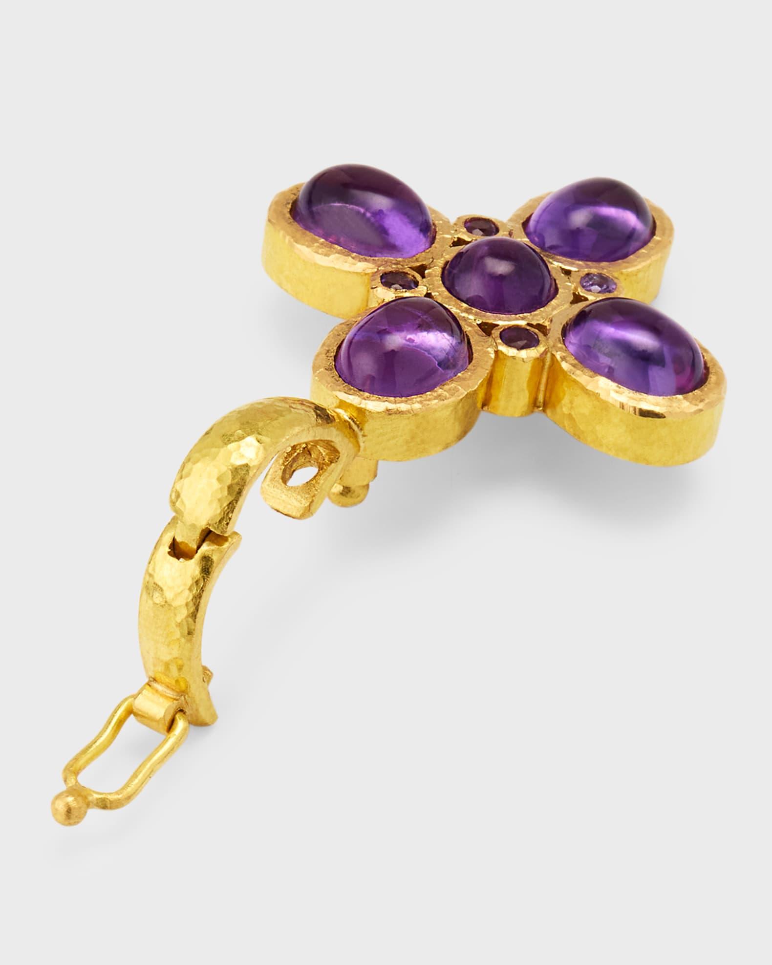 19K Amethyst Clover Pendant Product Image