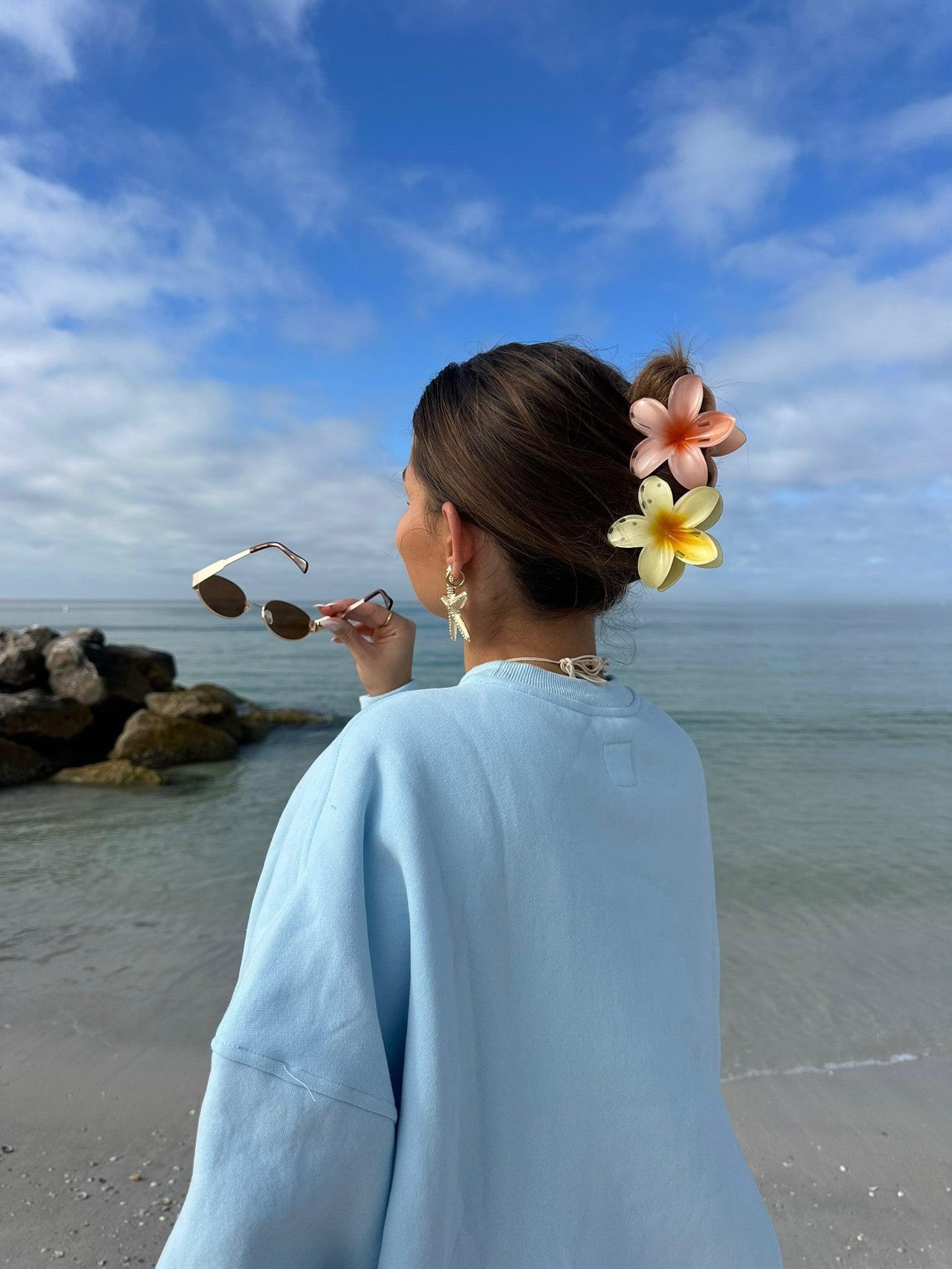 Icy Blue Basic Blank Sweatshirt Product Image