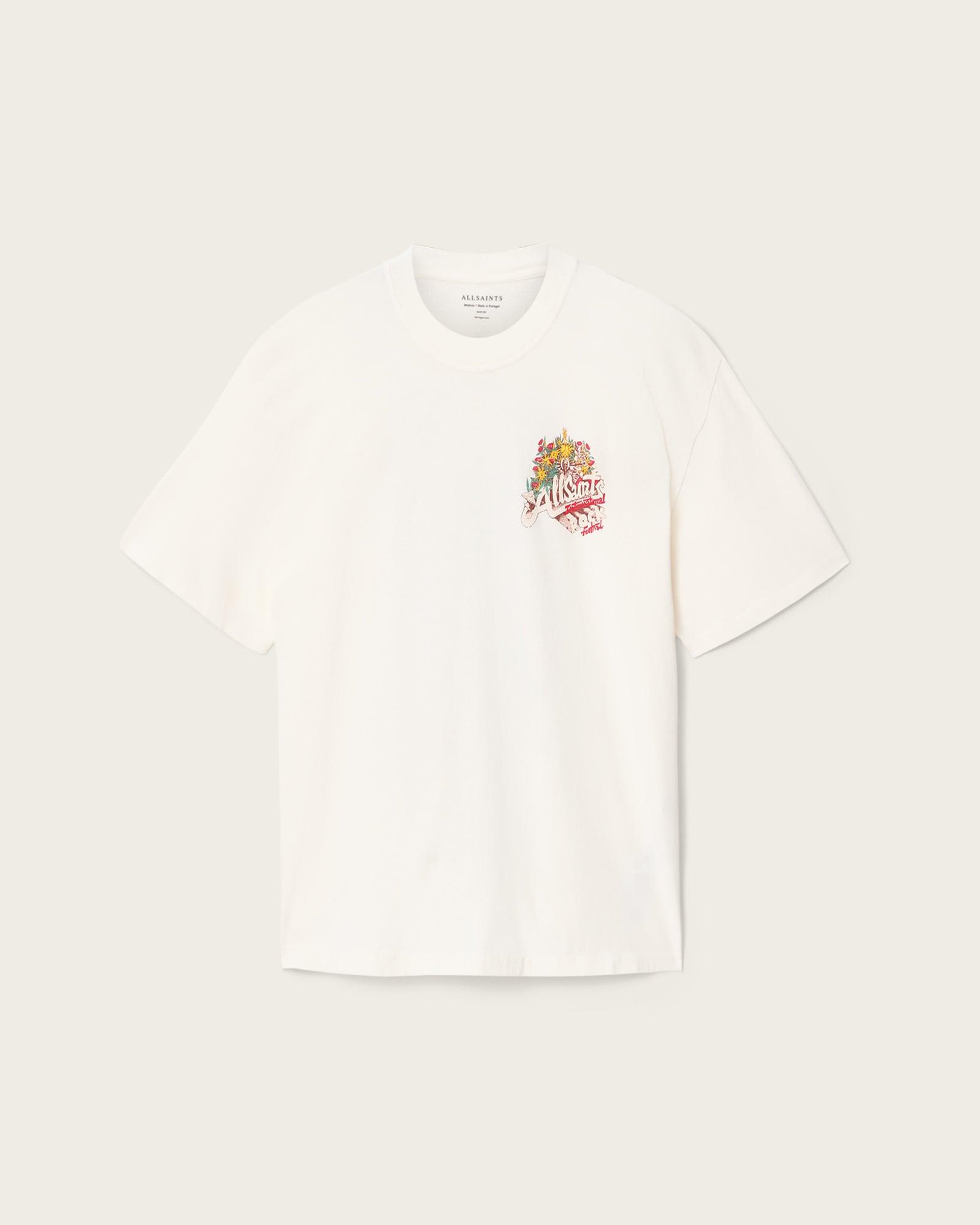 Roque Short Sleeve Oversized Crew Neck T-Shirt Chalk White | ALLSAINTS US Product Image