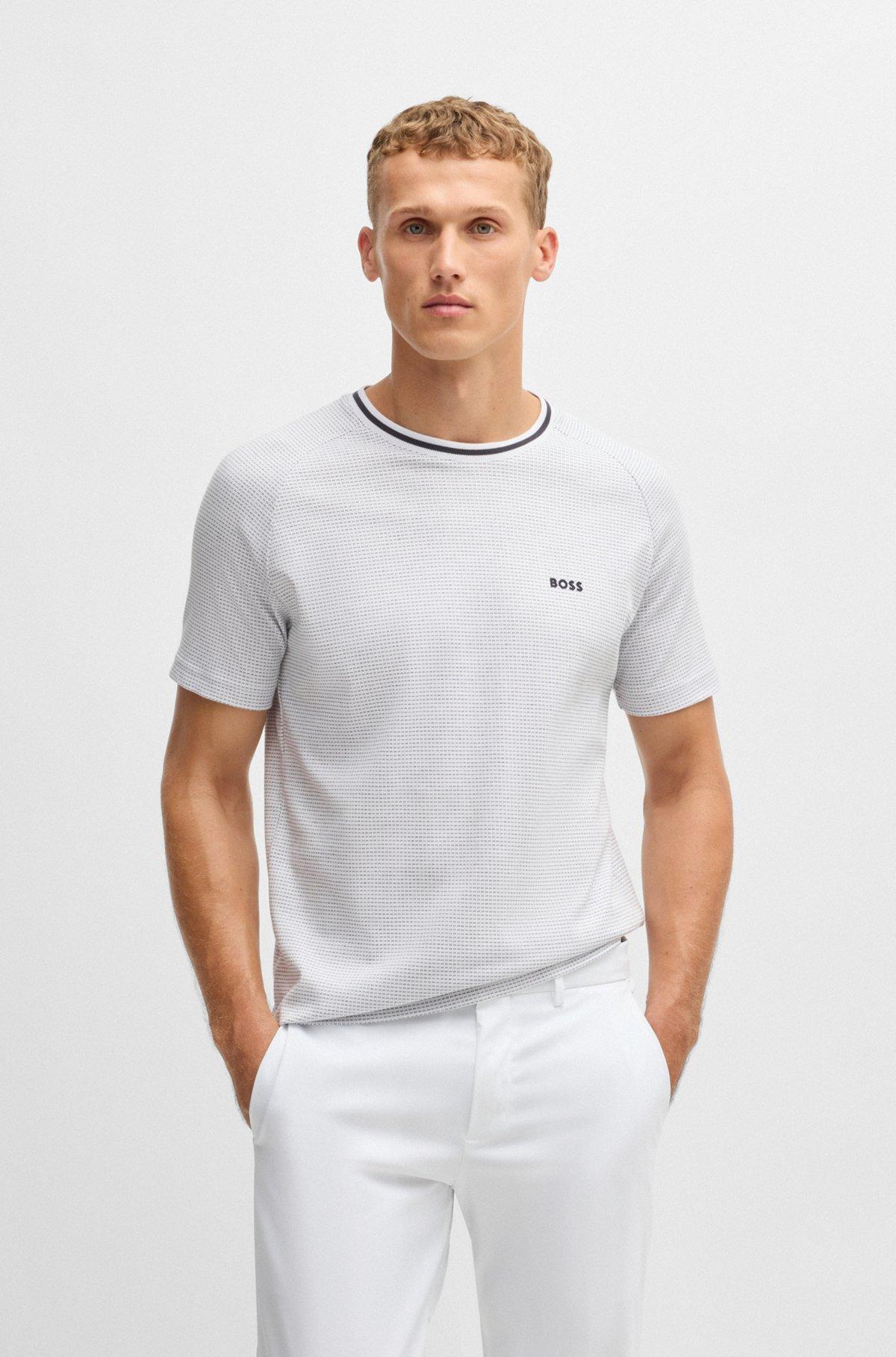 Cotton-jacquard relaxed-fit T-shirt with logo detail Product Image