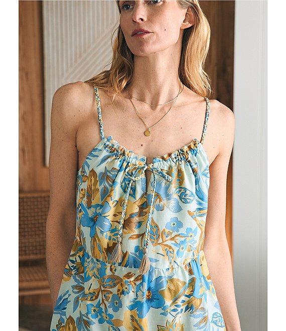 Faherty Sun Chaser Scoop Neck Sleeveless Floral Maxi Dress Product Image