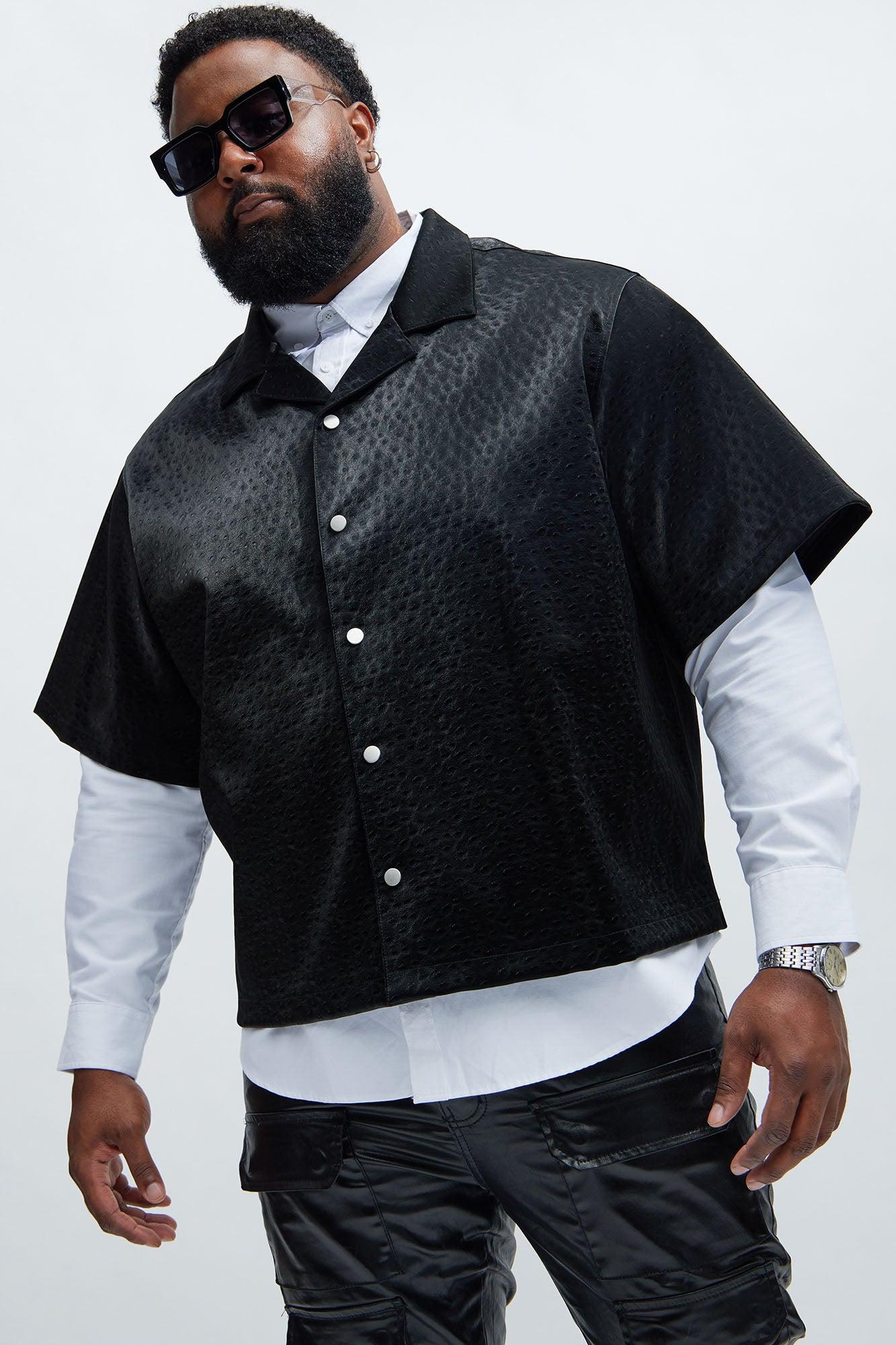 Caicos Faux Leather Shirt - Black Product Image