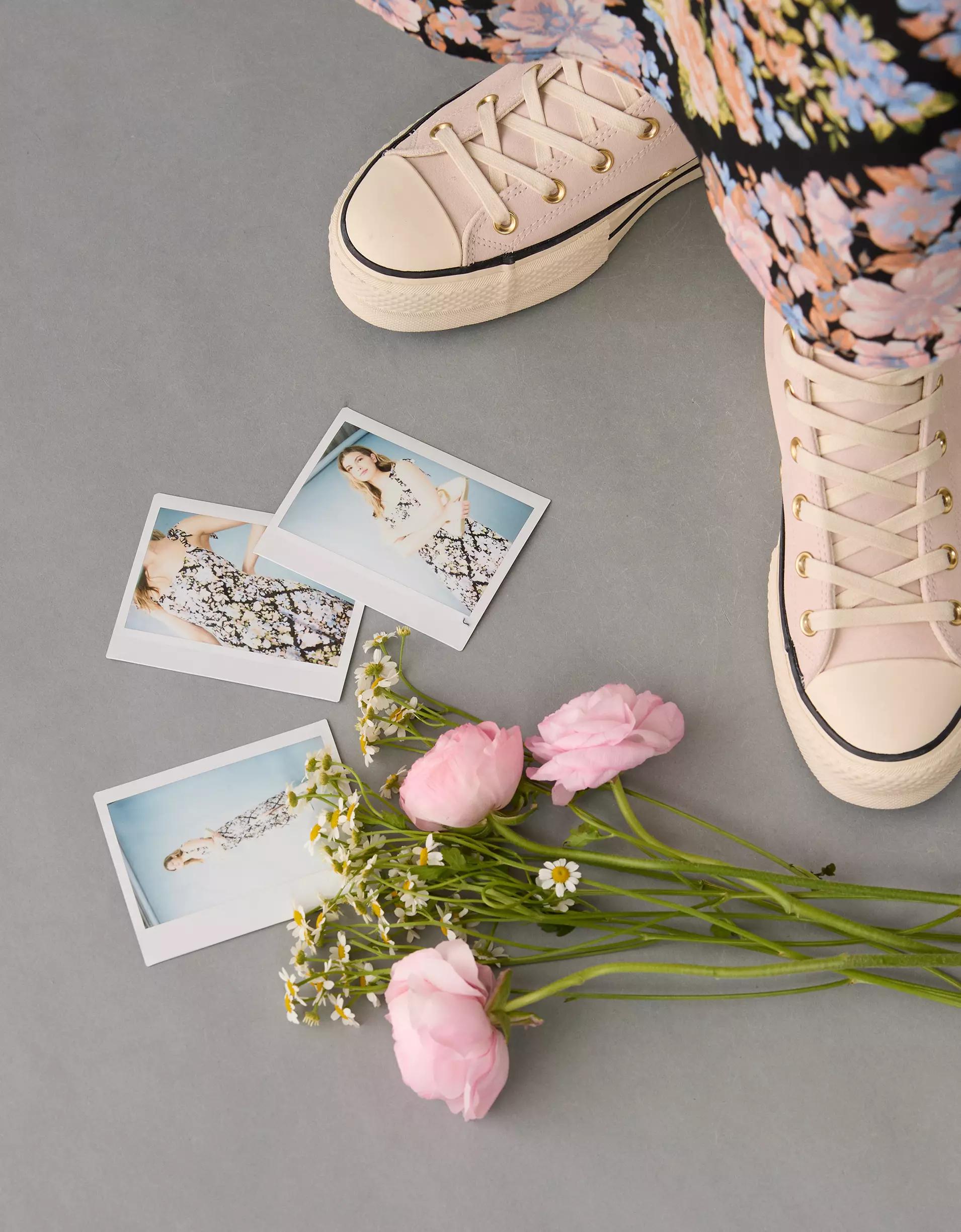 AE Corset Tie Strap Floral Midi Dress Product Image