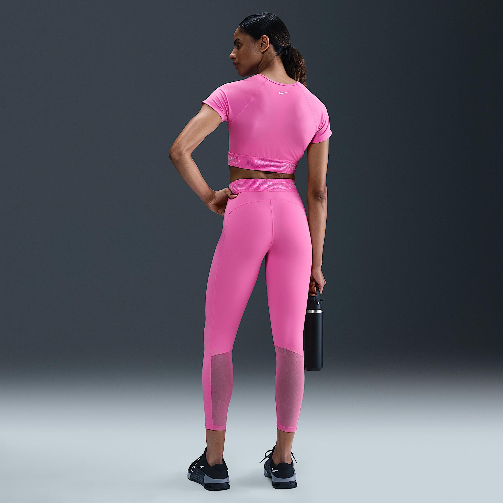 Womens Nike Pro Mid-Rise 7/8 Mesh-Panel Graphic Leggings | HV2306-675 Product Image