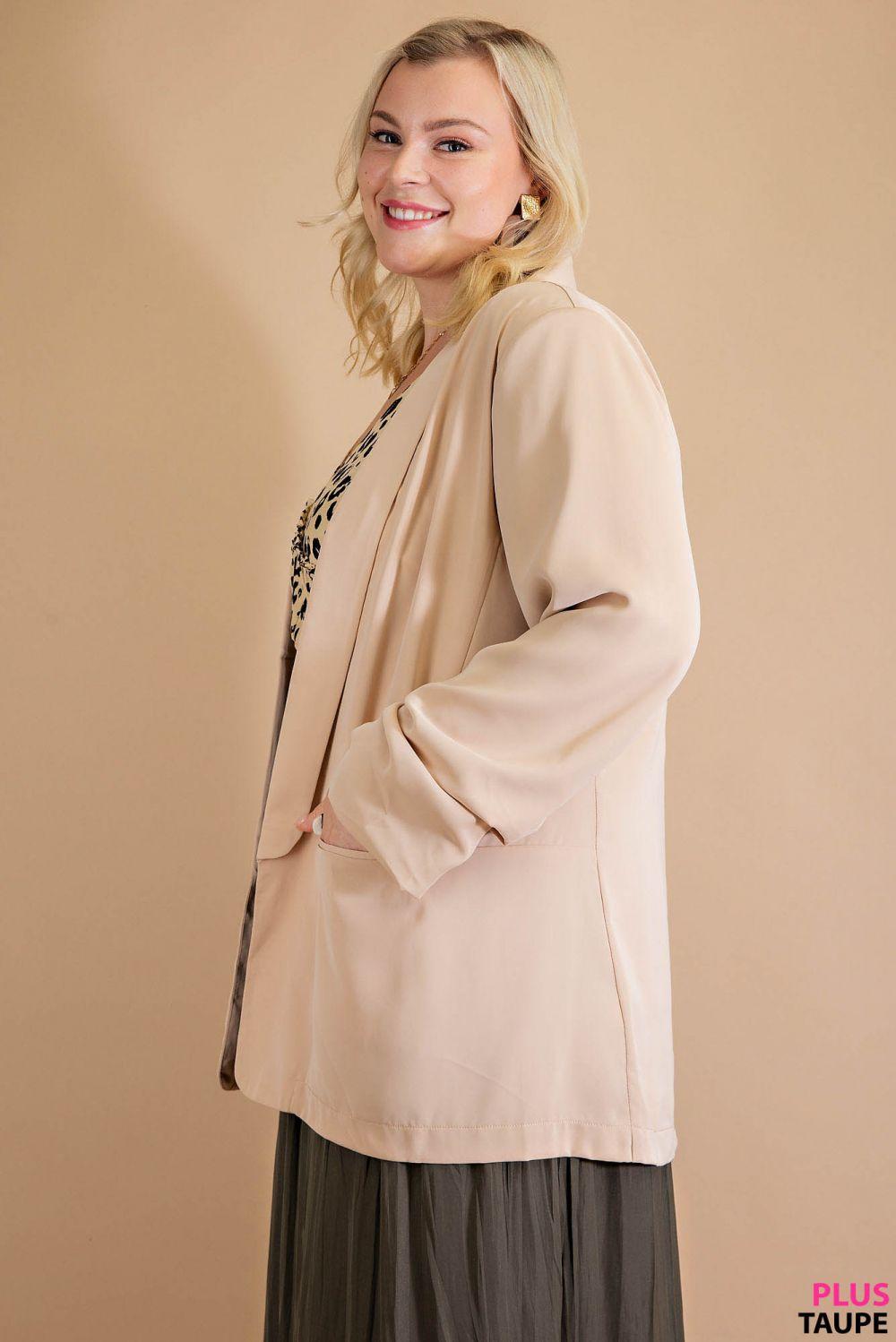 5524   Traci Ruched Sleeve Lined Blazer - Reg & Plus! Product Image