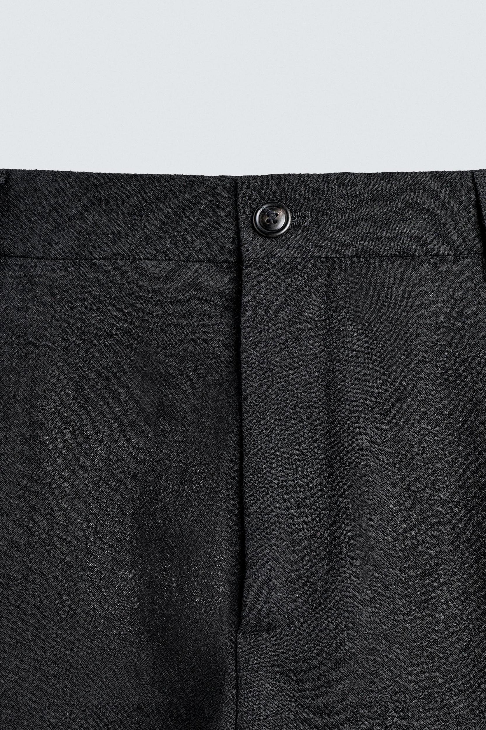 TEXTURED 100% WOOL SUIT PANTS Product Image