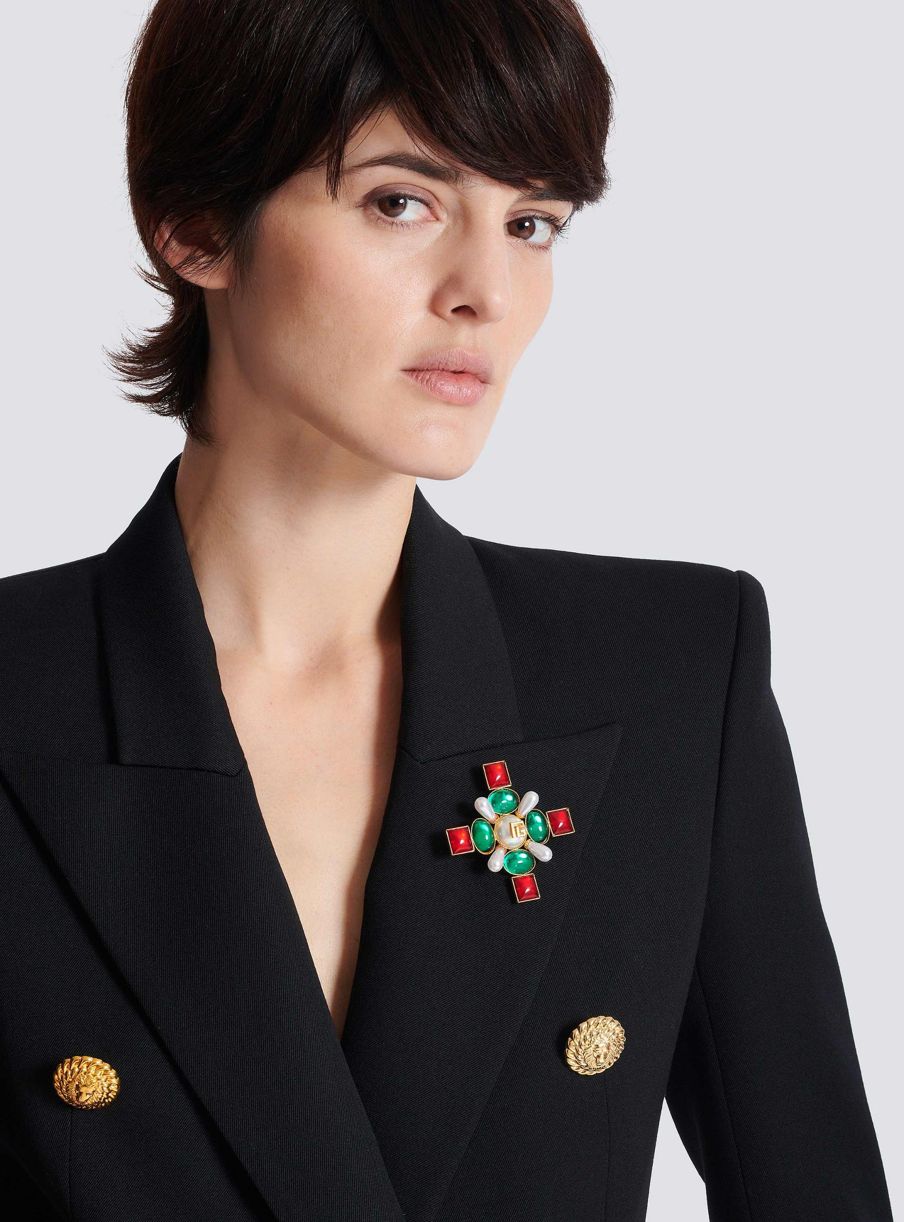 Baroque bead and crystal brooch Product Image