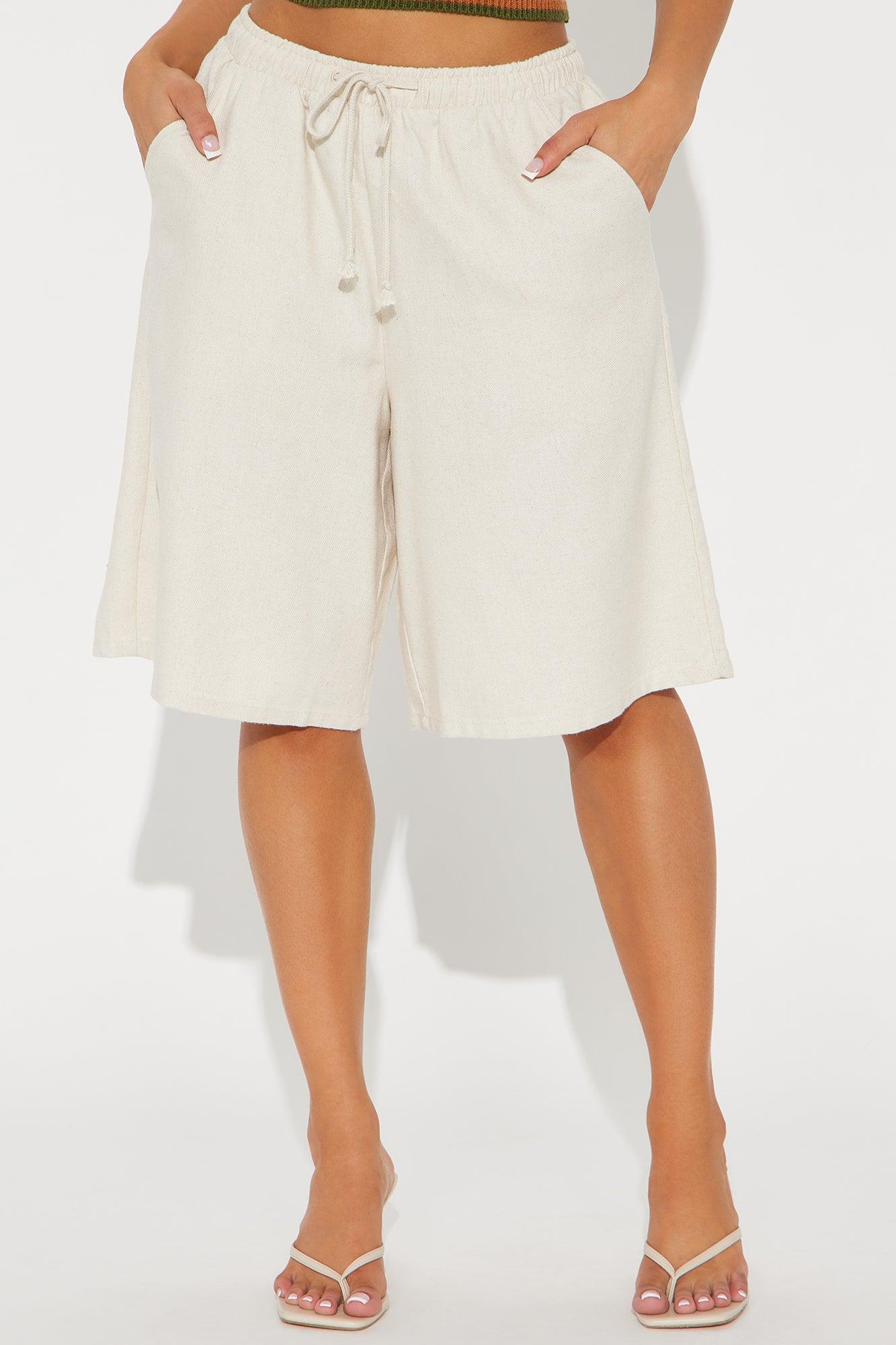 Wherever You Go Linen Bermuda Short - Tan Product Image