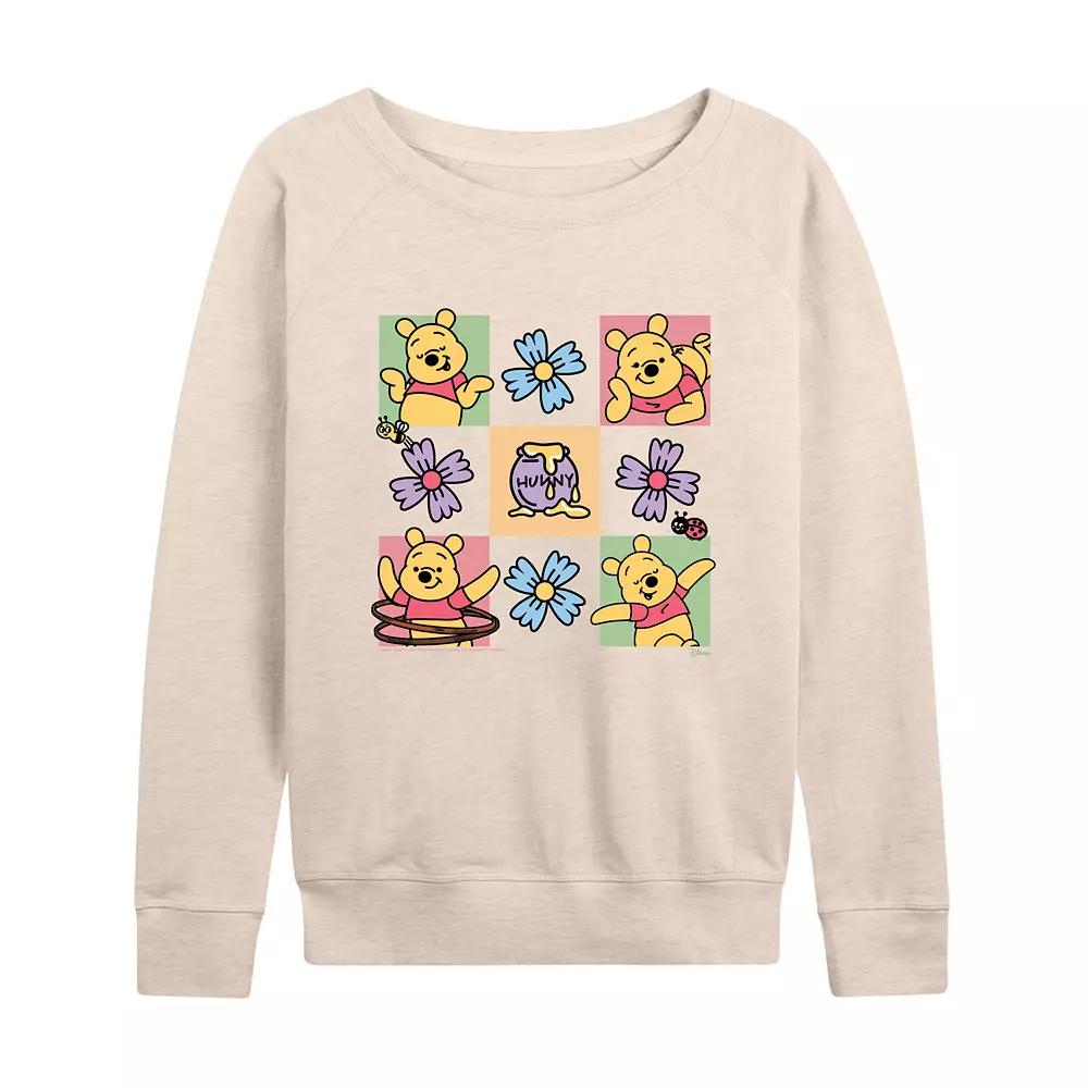 Disney's Winnie the Pooh Women's Grid French Terry Long Sleeve Tee, Girl's,  Product Image
