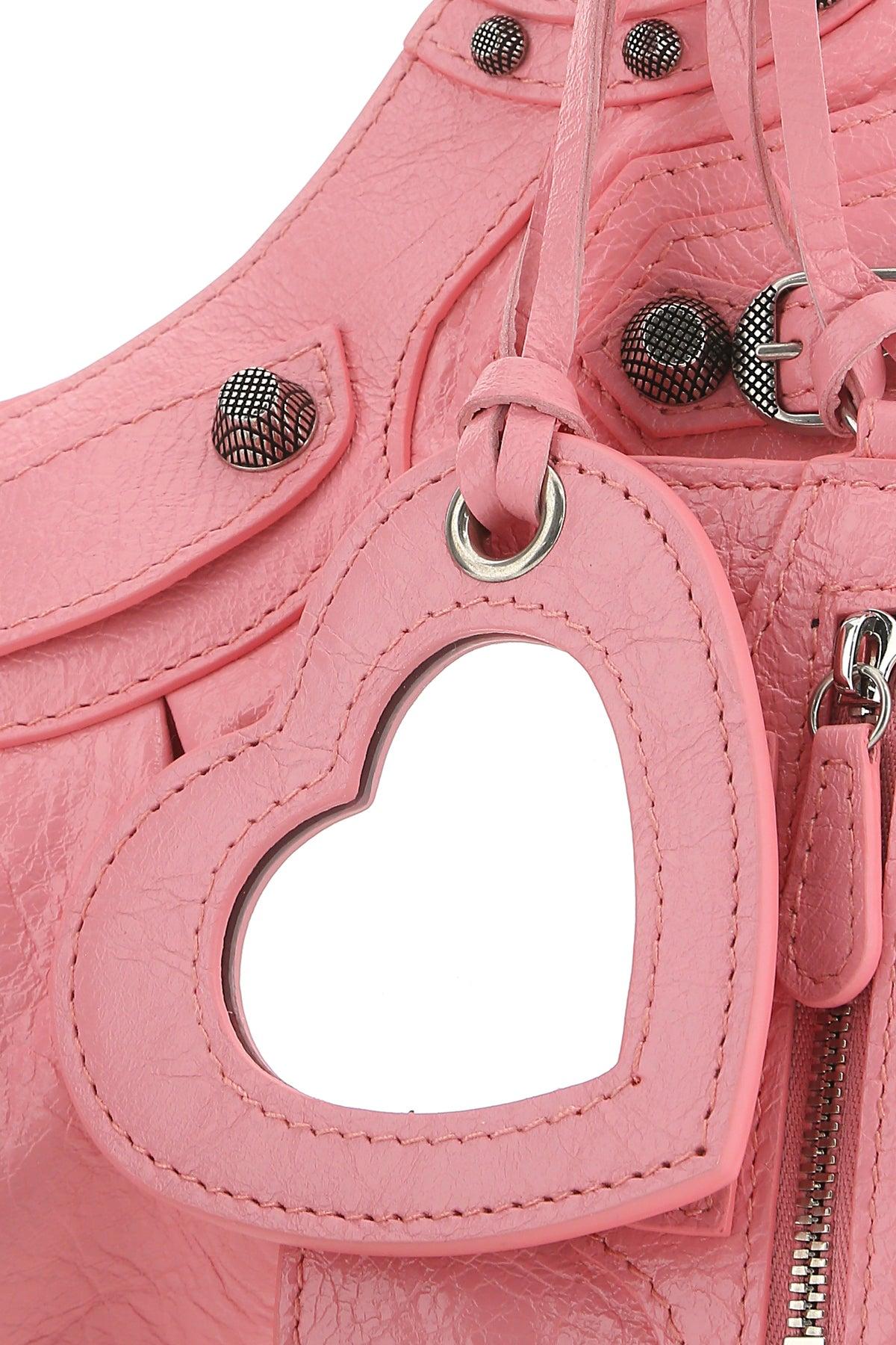 BALENCIAGA Women Pink Nappa Leather Le Cagole Xs Crossbody Bag Product Image