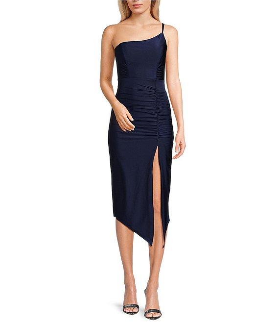 Honey and Rosie Doubled Spaghetti Strap One-Shoulder Asymmetrical Dress Product Image