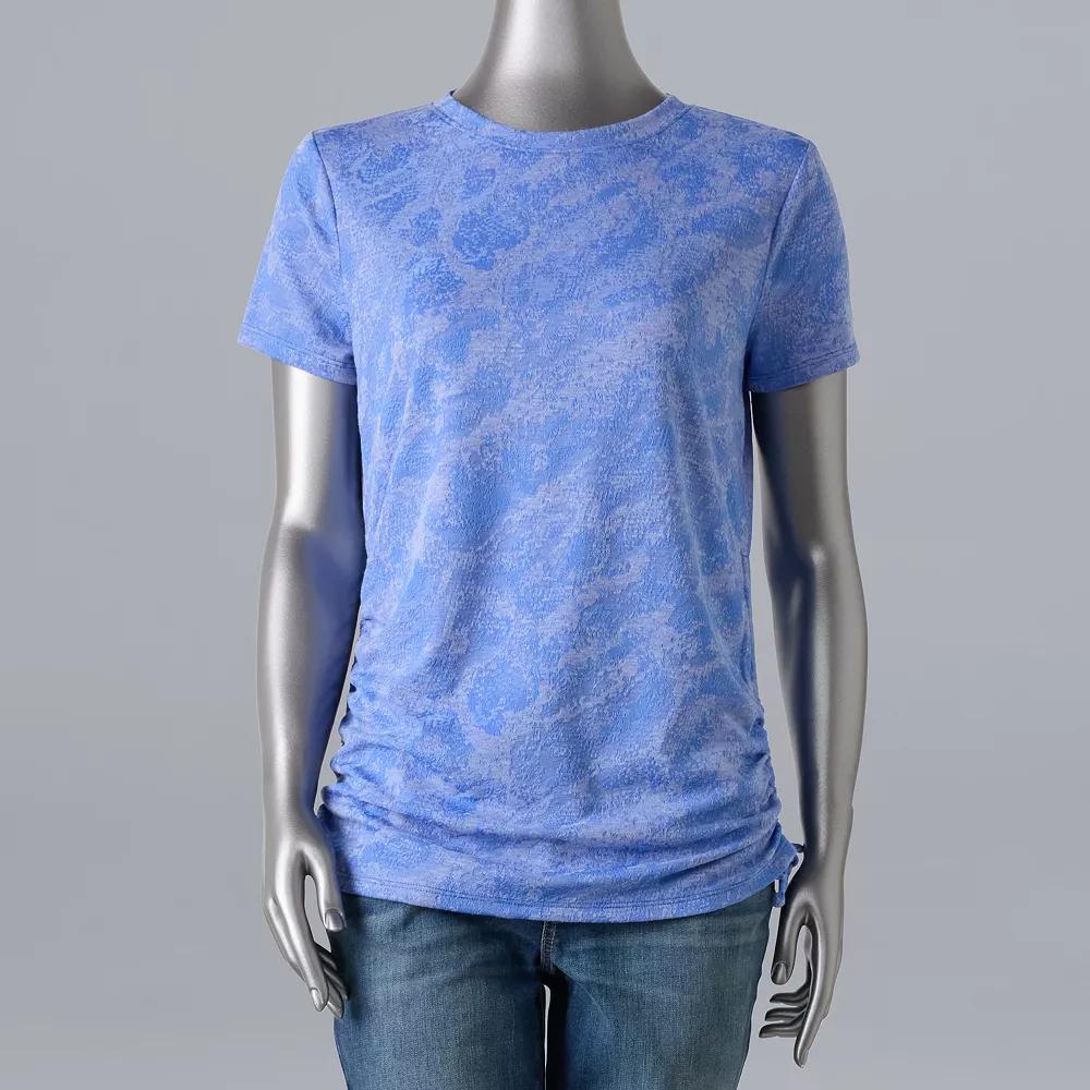 Women's Simply Vera Vera Wang Side Ruched Short Sleeve Top, Size: XS, Ultramarine Product Image