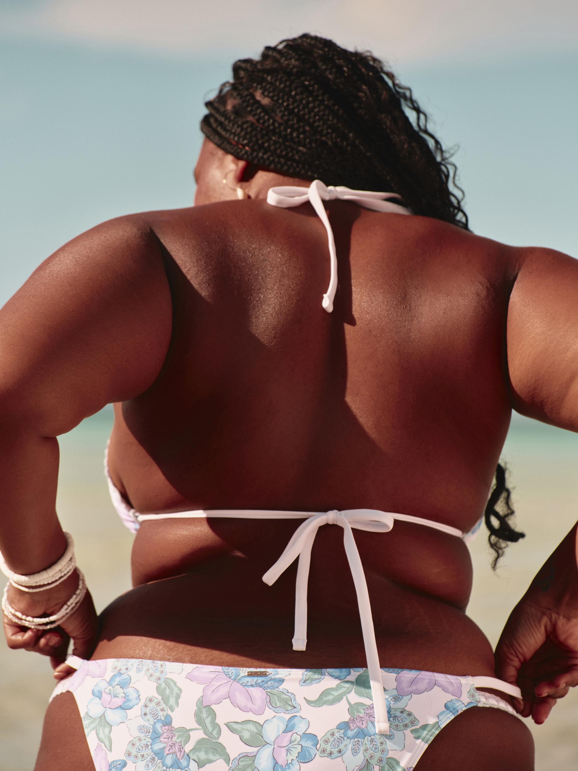 Crochet-Style Mixed Triangle Bikini Top Product Image