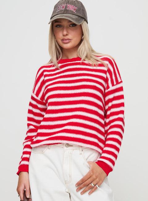Freeze Knit Sweater Red Product Image