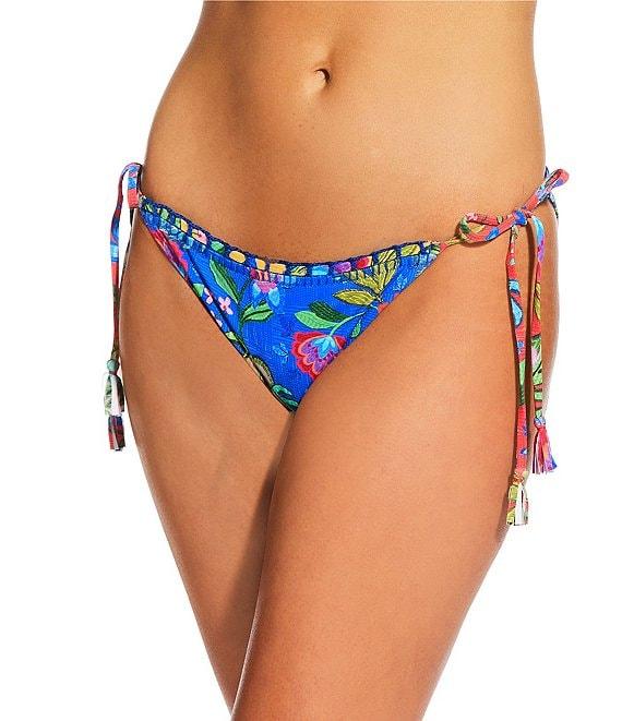 JOHNNY WAS Rumba Mix Tie Side Crochet Detail Hipster Swim Bottom Product Image