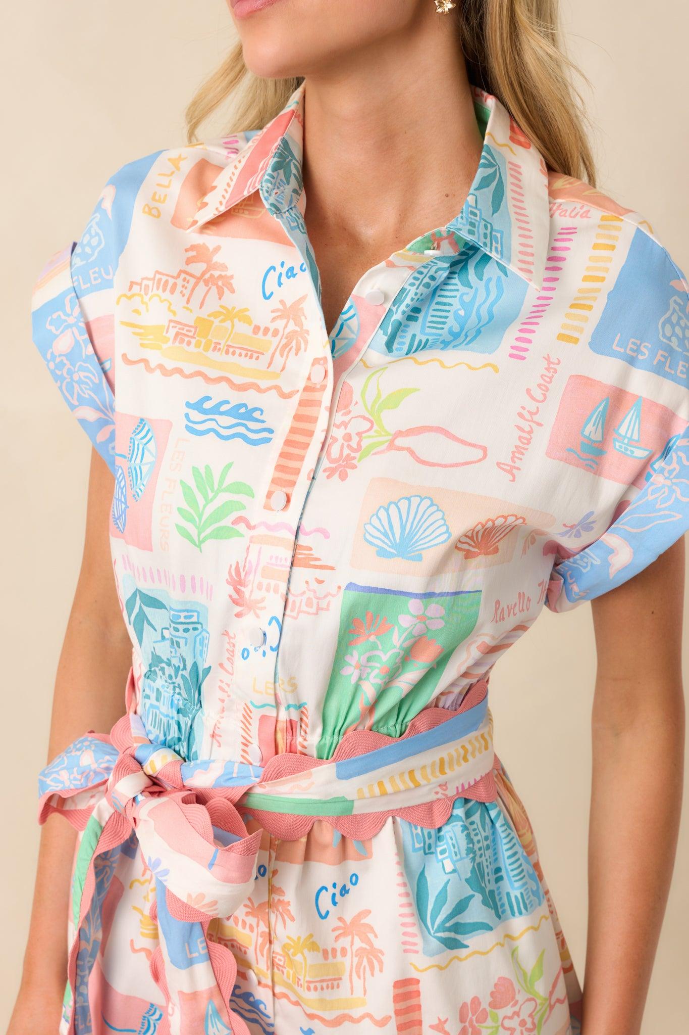 Prosperina Luca Multi Print Cotton Romper Product Image