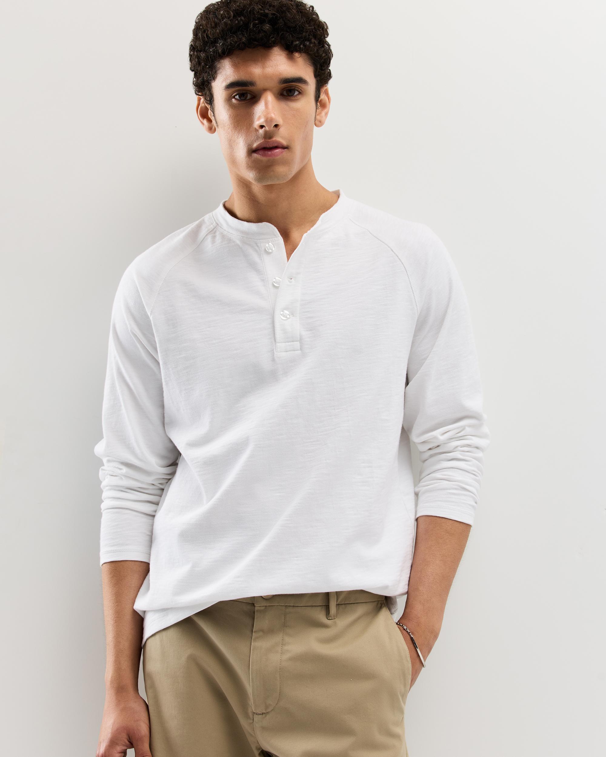 Quince | Men's Slub Long Sleeve Henley Organic Cotton Product Image