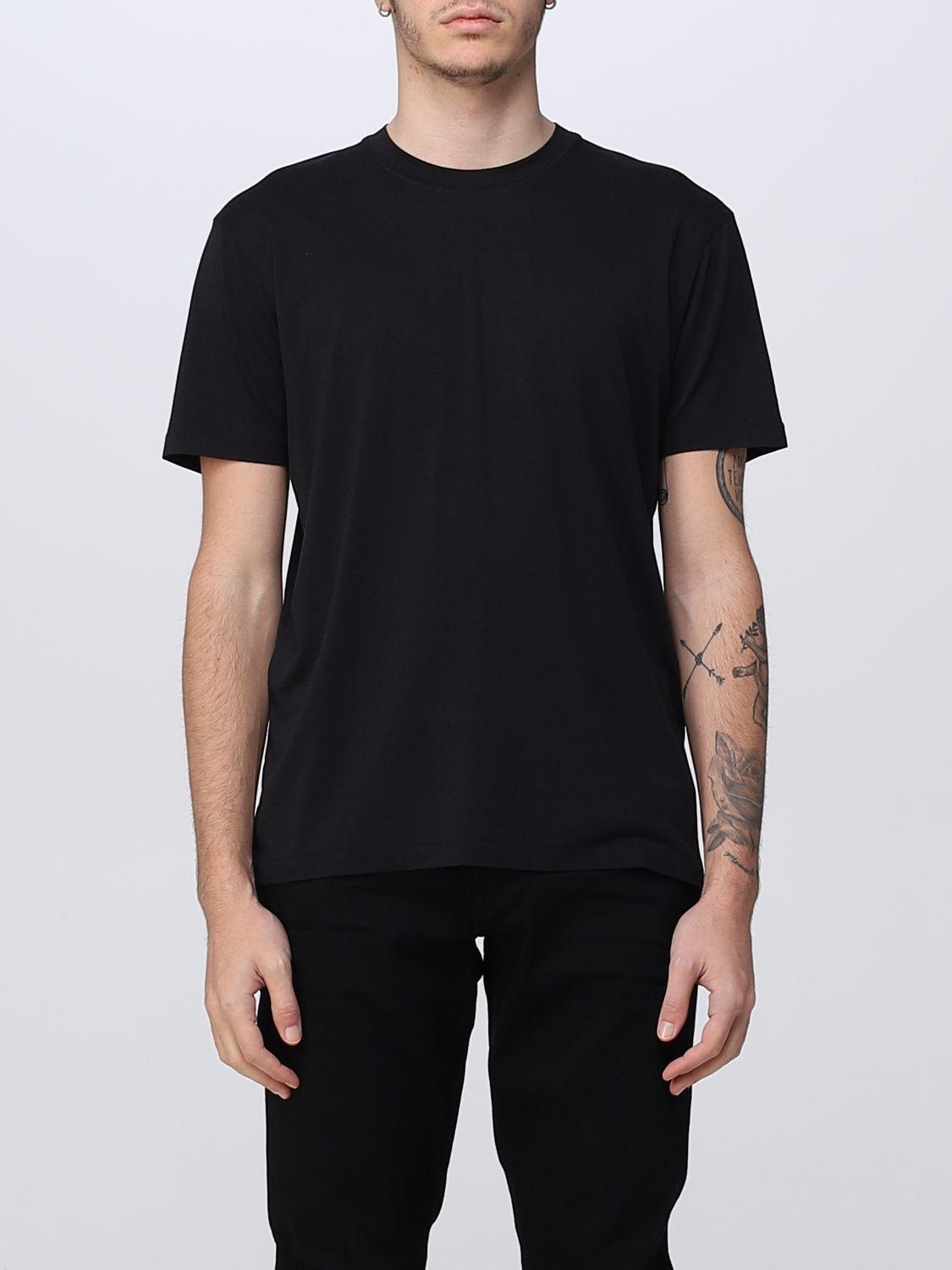 TOM FORD Black Basic Crewneck T-shirt With Tonal Stitching In Cotton Blend Man Product Image