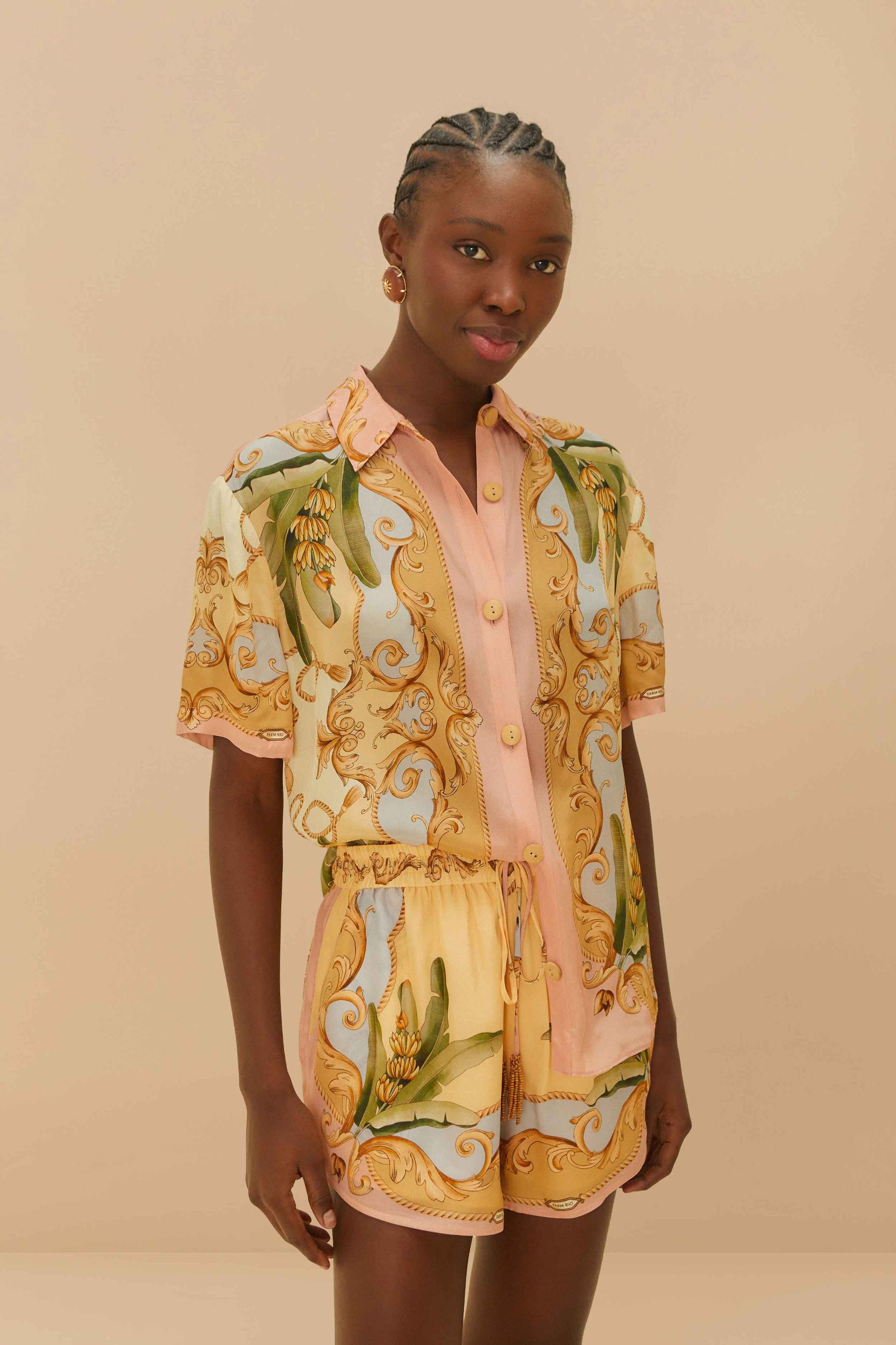 Multicolor Banana Royalty Kaleidoscope Shorts Product Image