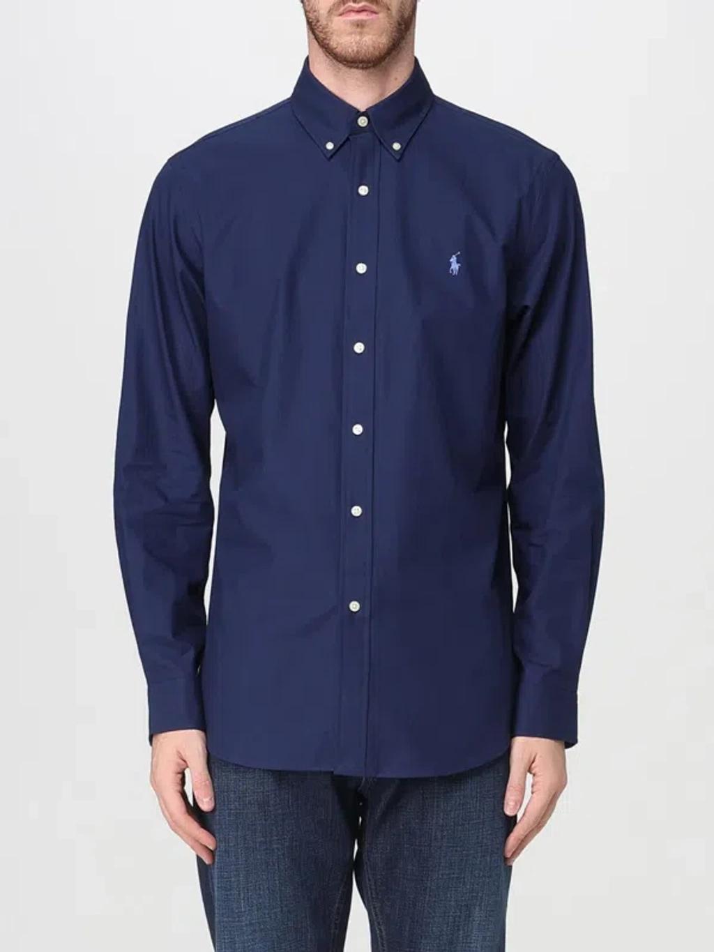 POLO RALPH LAUREN Camicia Bd In Popeline Stretch Slim-fit Shirt In Blue Product Image