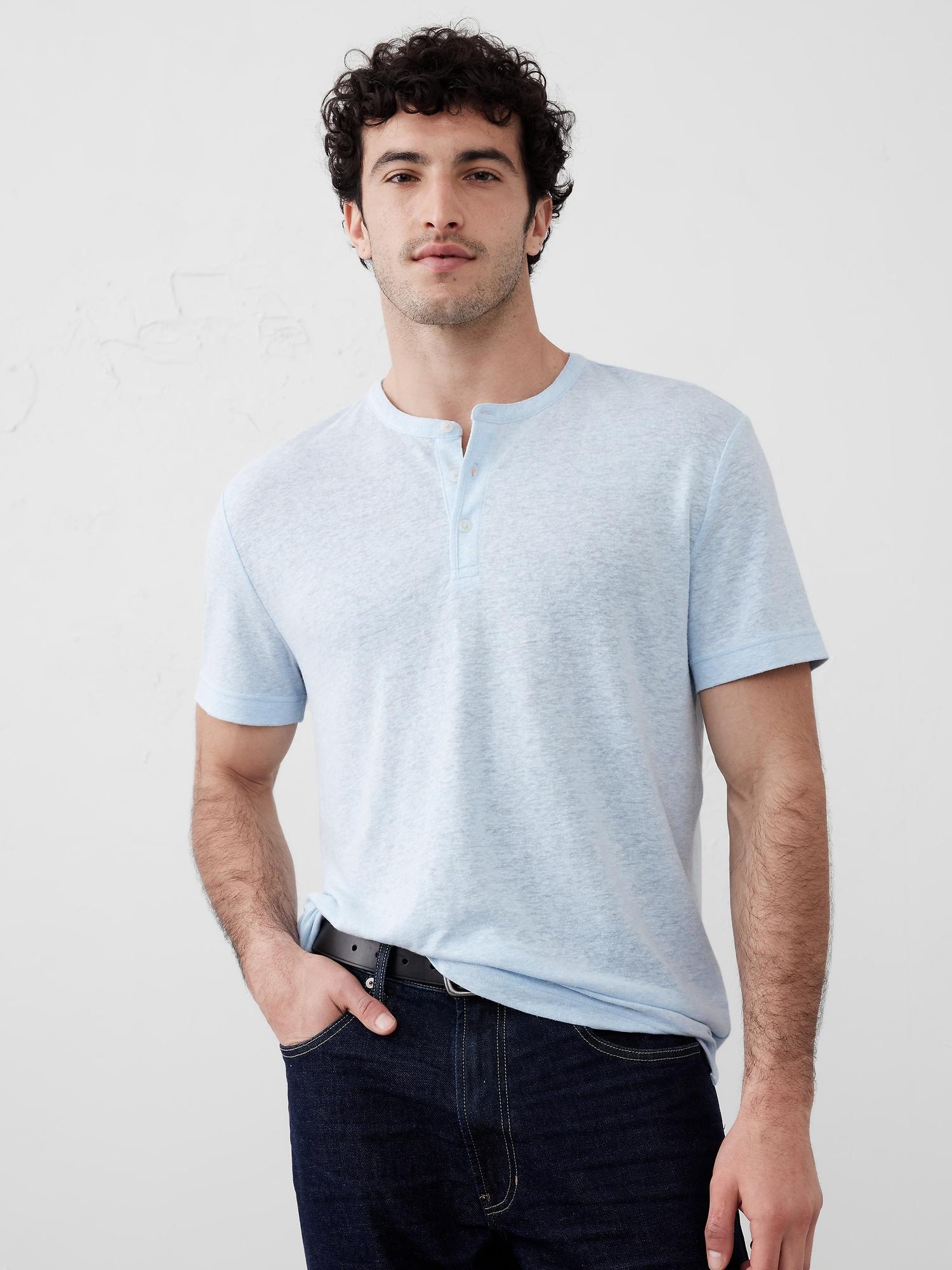 Linen-Blend Henley Product Image