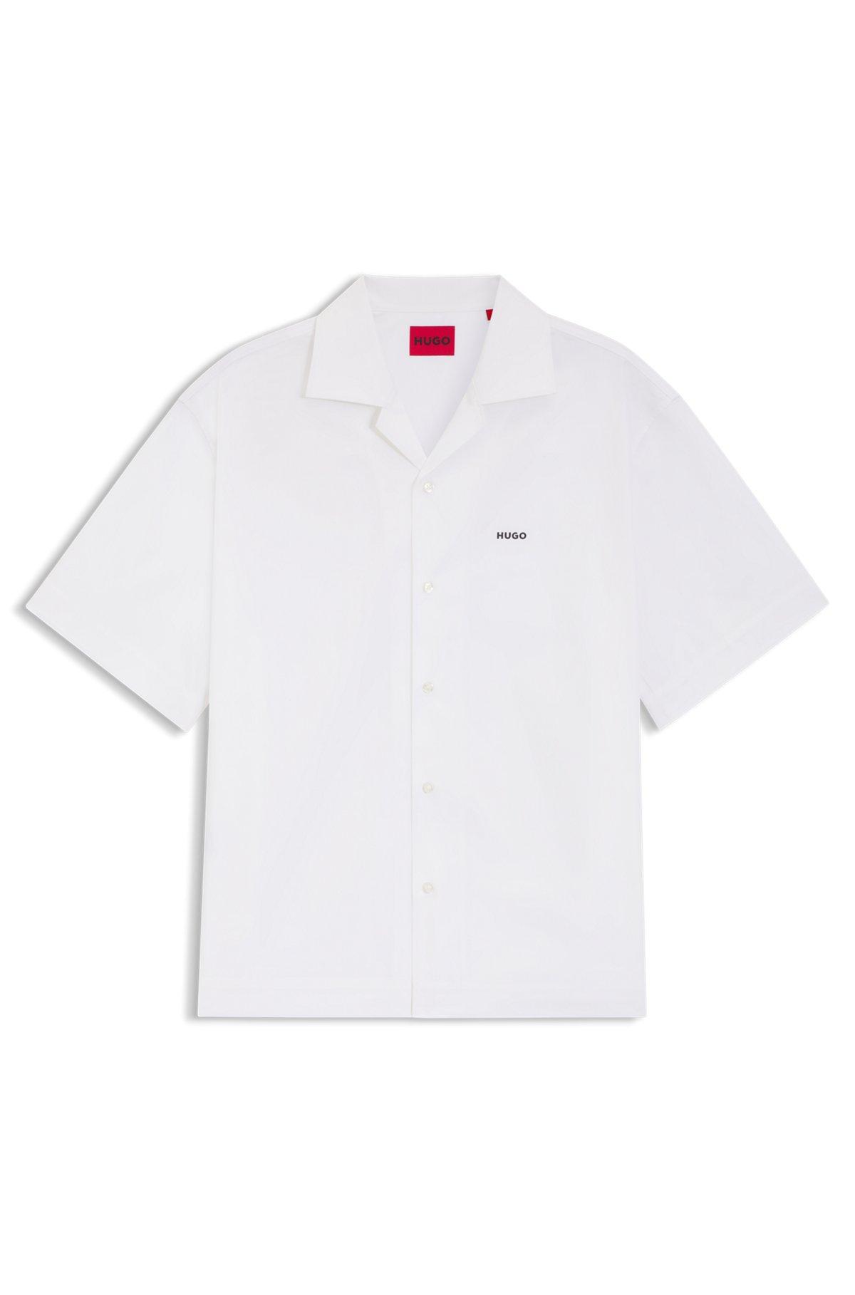 Oversized-fit shirt in paper-touch cotton Product Image