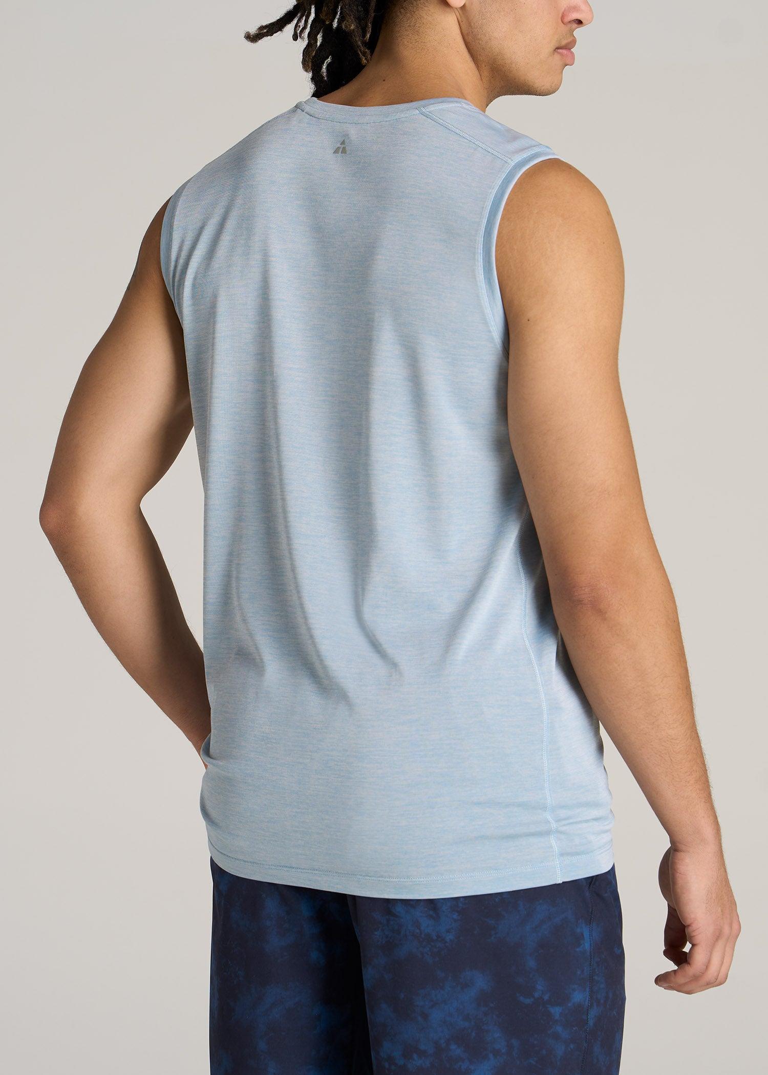 A.T. Performance MODERN-FIT Jersey Tank For Tall Men in Light Blue Mix Product Image
