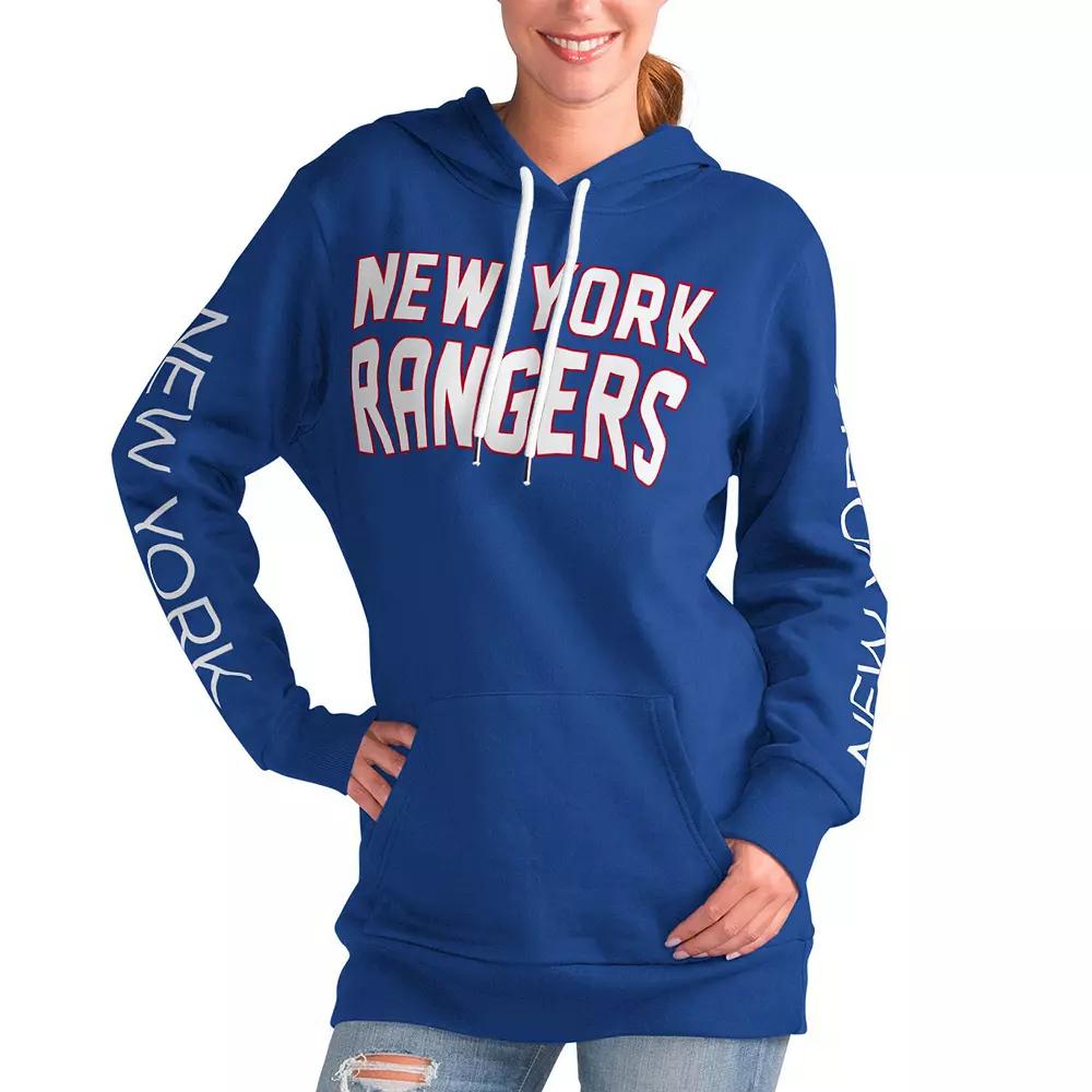 Women's G-III 4Her by Carl Banks Blue New York Rangers Overtime Pullover Hoodie,  Product Image