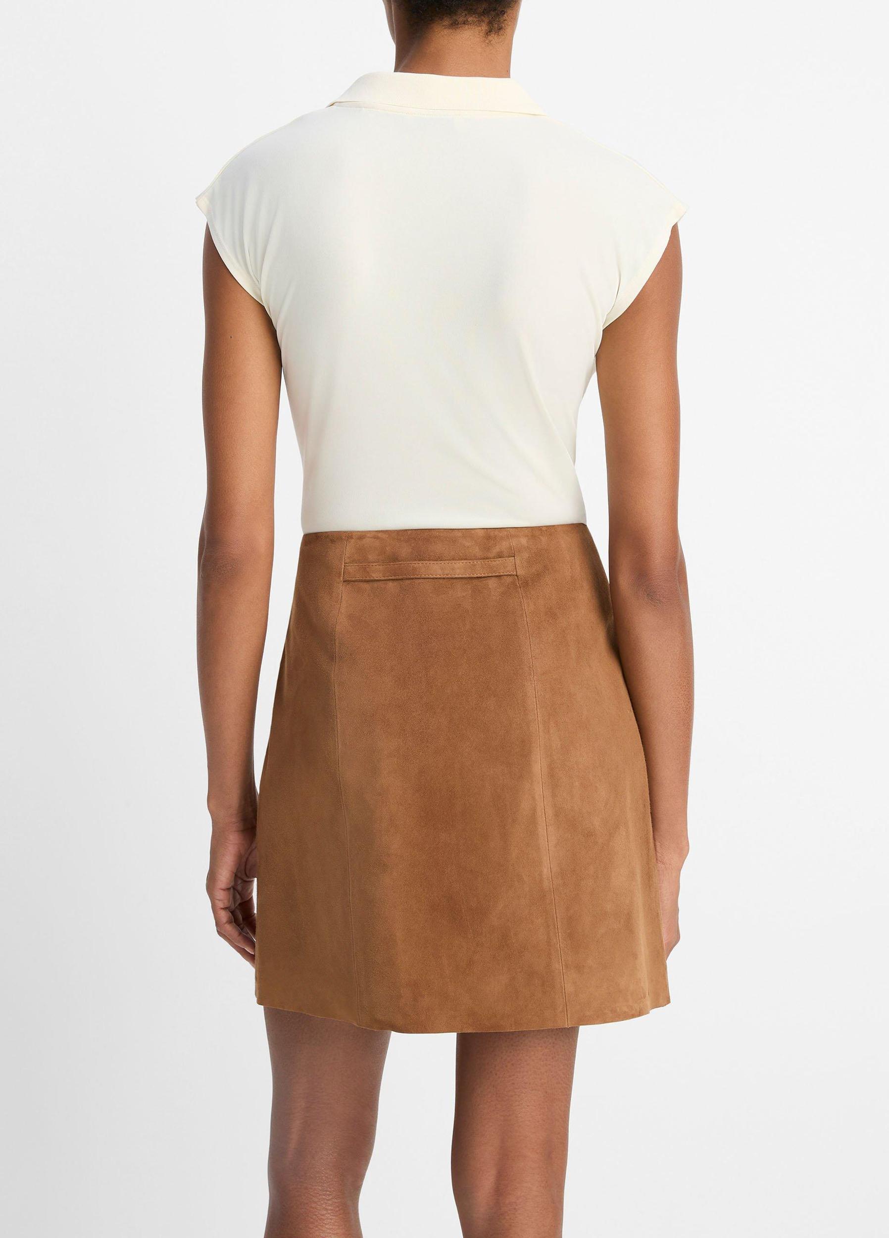 Belted Suede Skirt Product Image