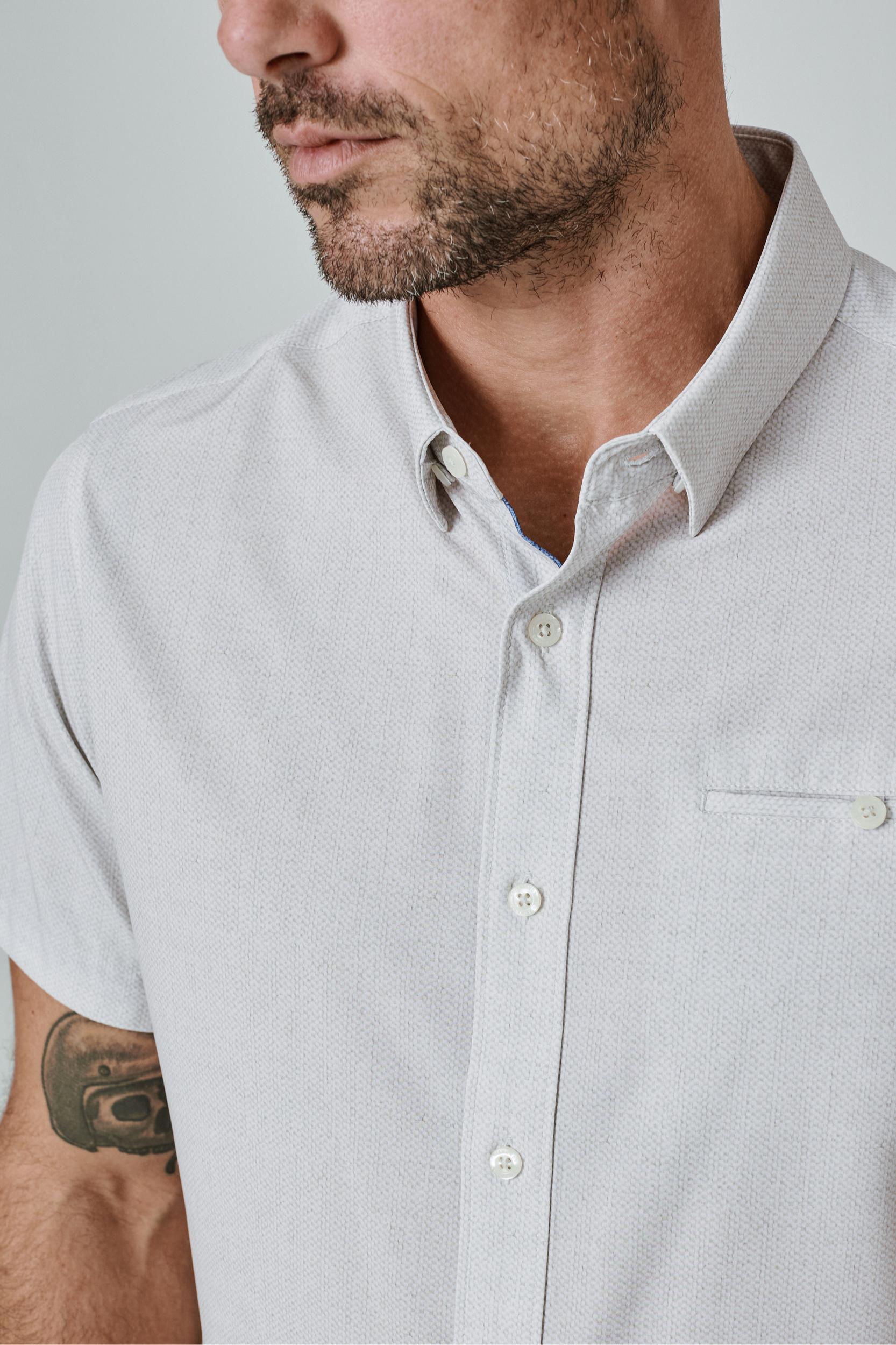 Ponti Short Sleeve Shirt- Cream Product Image