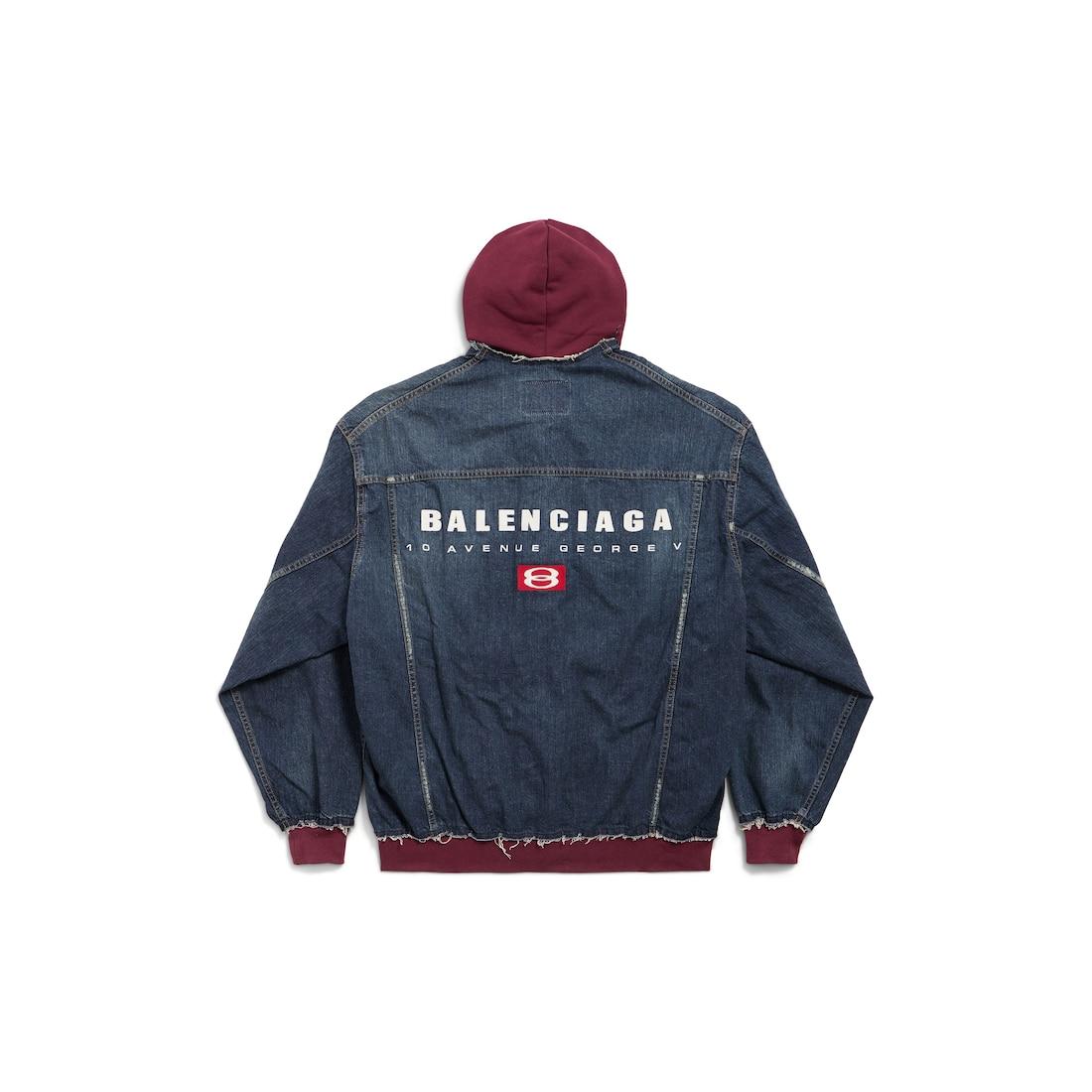 Men's Patched Denim Jacket in Blue/dark Grey Product Image