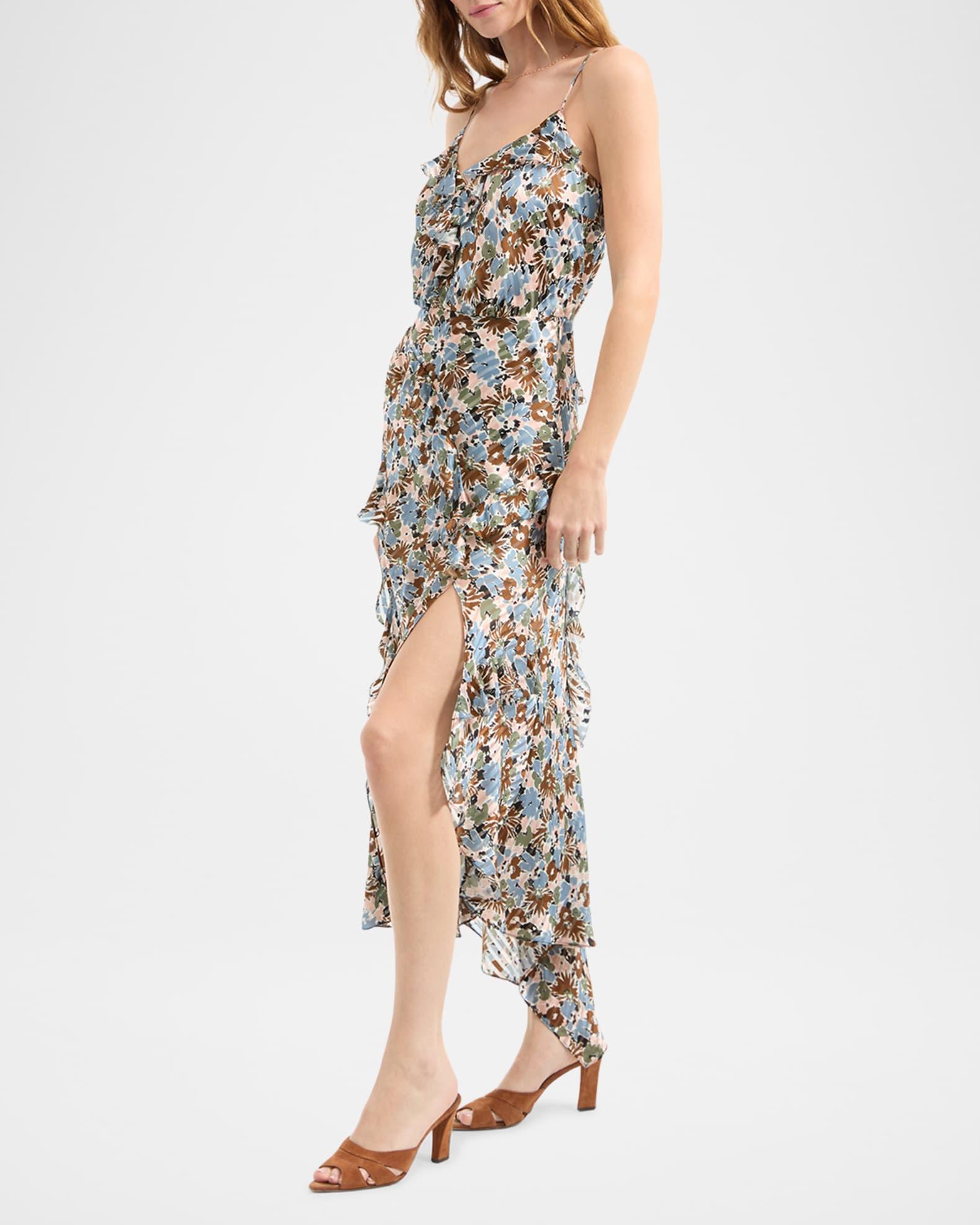 Avenel Floral Ruffled Midi Dress Product Image