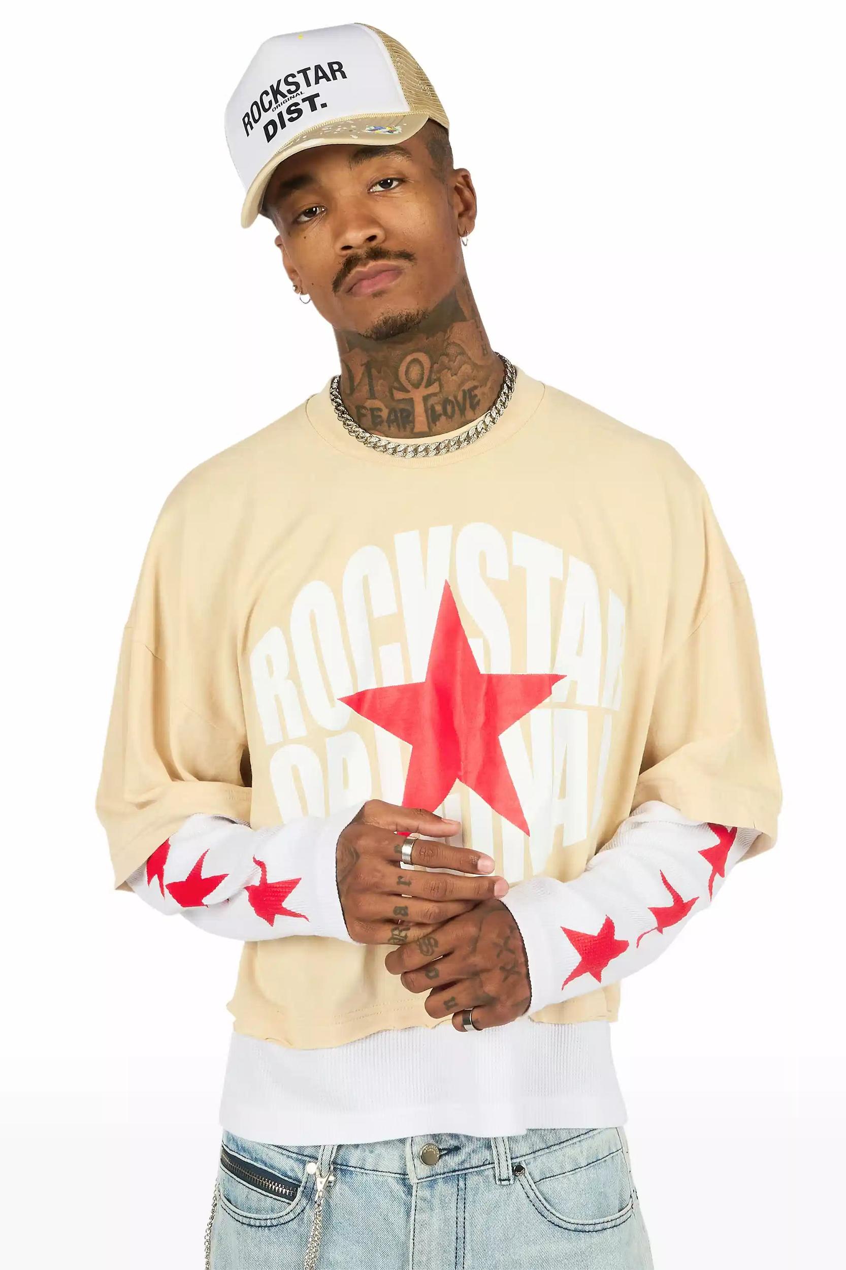 Neptune Beige/White Trucker Hat Male Product Image