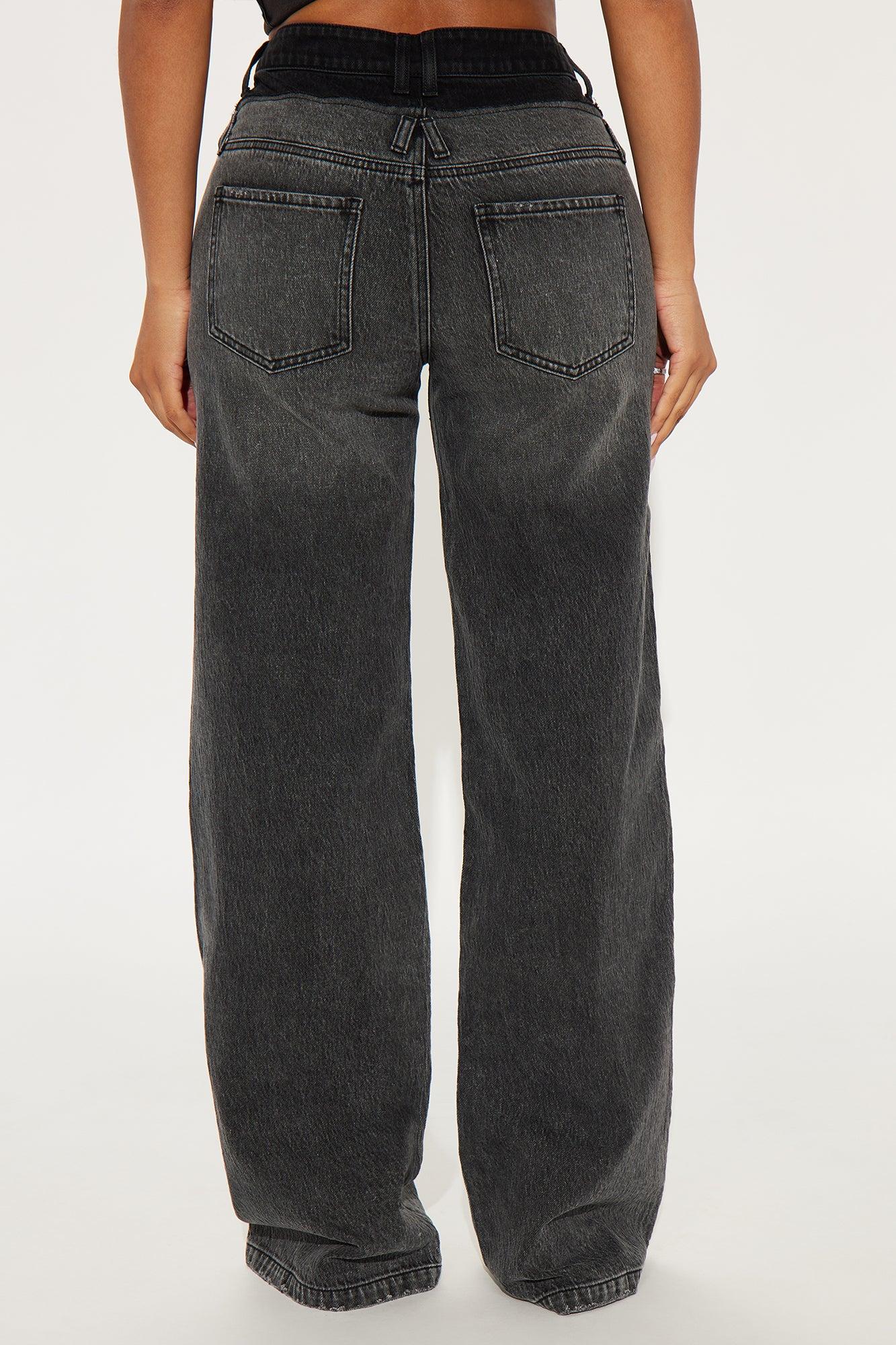 Tall Do Over Non Stretch Straight Leg Jeans - Black Wash Product Image