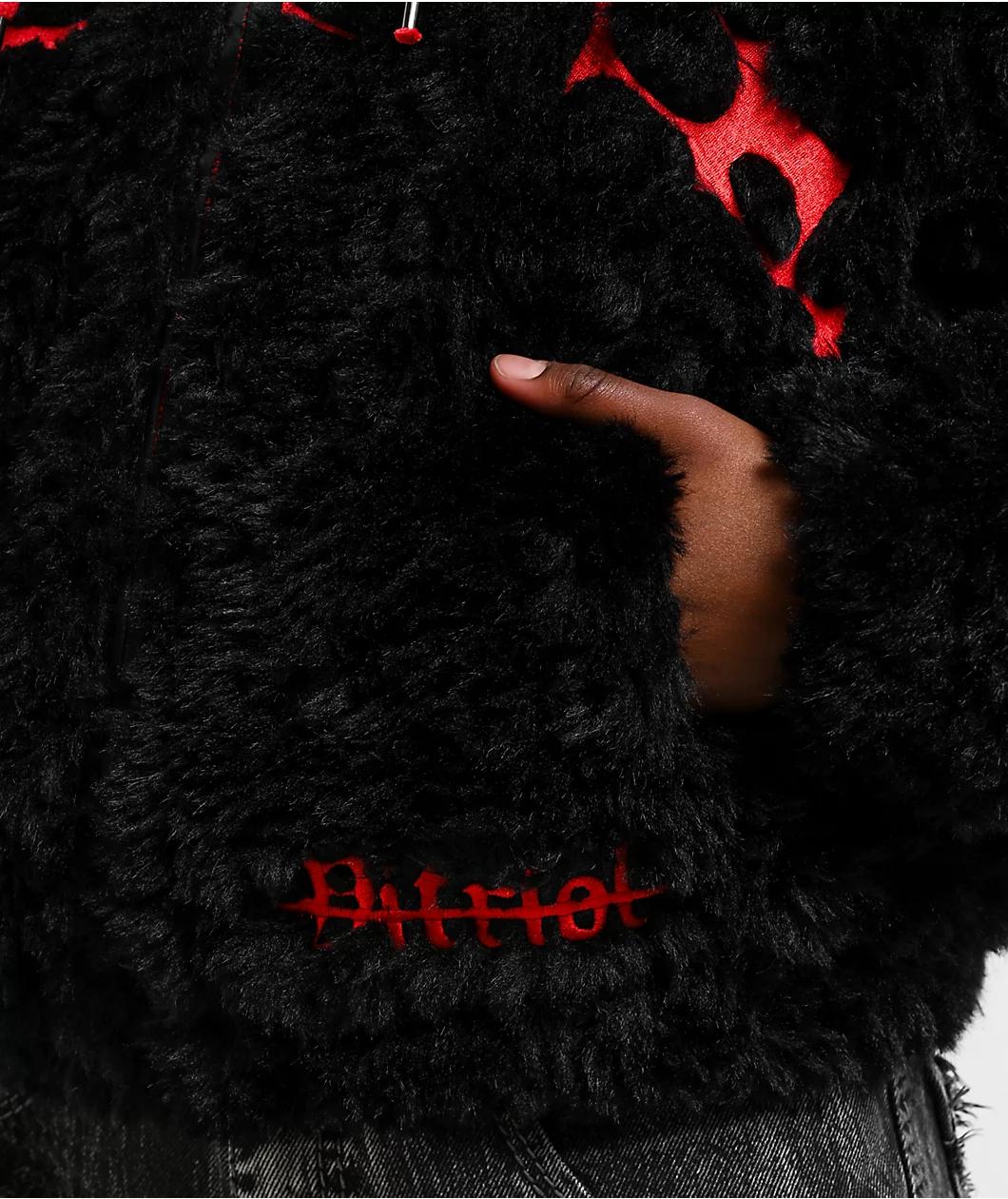 Vitriol Furget Me Not Black Crop Zip Jacket Product Image