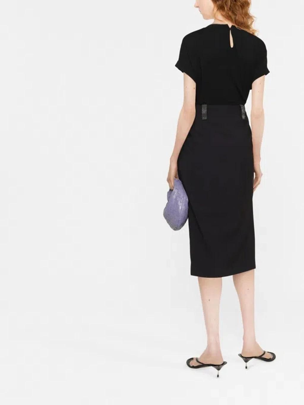 BRUNELLO CUCINELLI Women Stretch Cotton Jersey T-shirt With Precious Faux-layering In Black Product Image