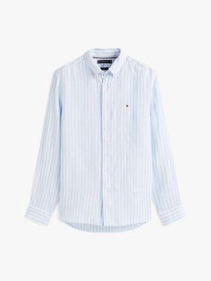 Regular Fit Striped Linen Shirt Product Image